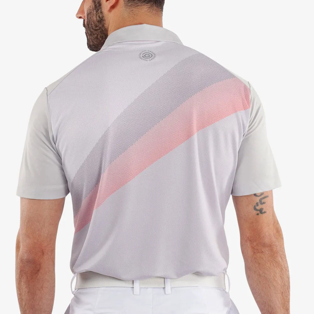 Galvin Green Macoy Polo Shirt - Cool Grey/Coral