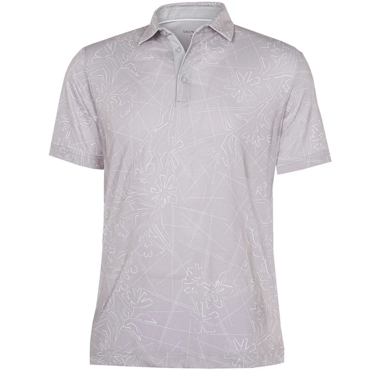 Galvin Green Maverick V8  Polo Shirt - Cool Grey/White