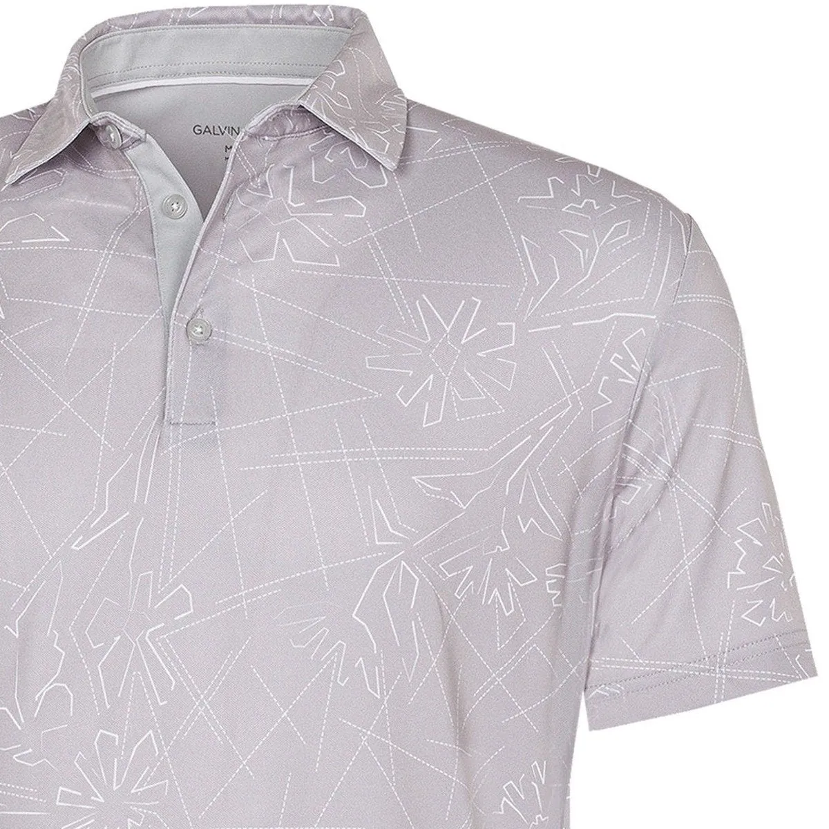 Galvin Green Maverick V8  Polo Shirt - Cool Grey/White