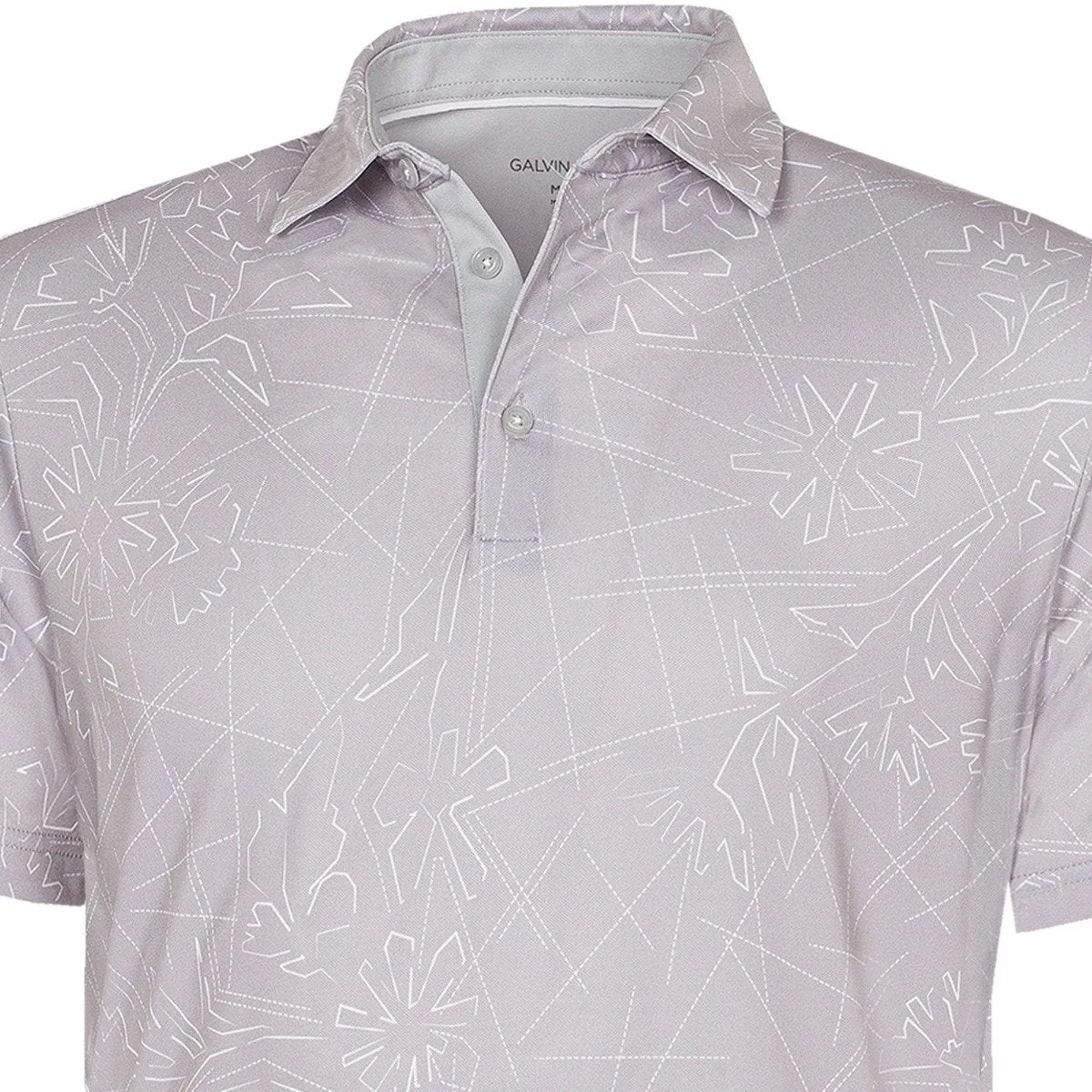 Galvin Green Maverick V8  Polo Shirt - Cool Grey/White