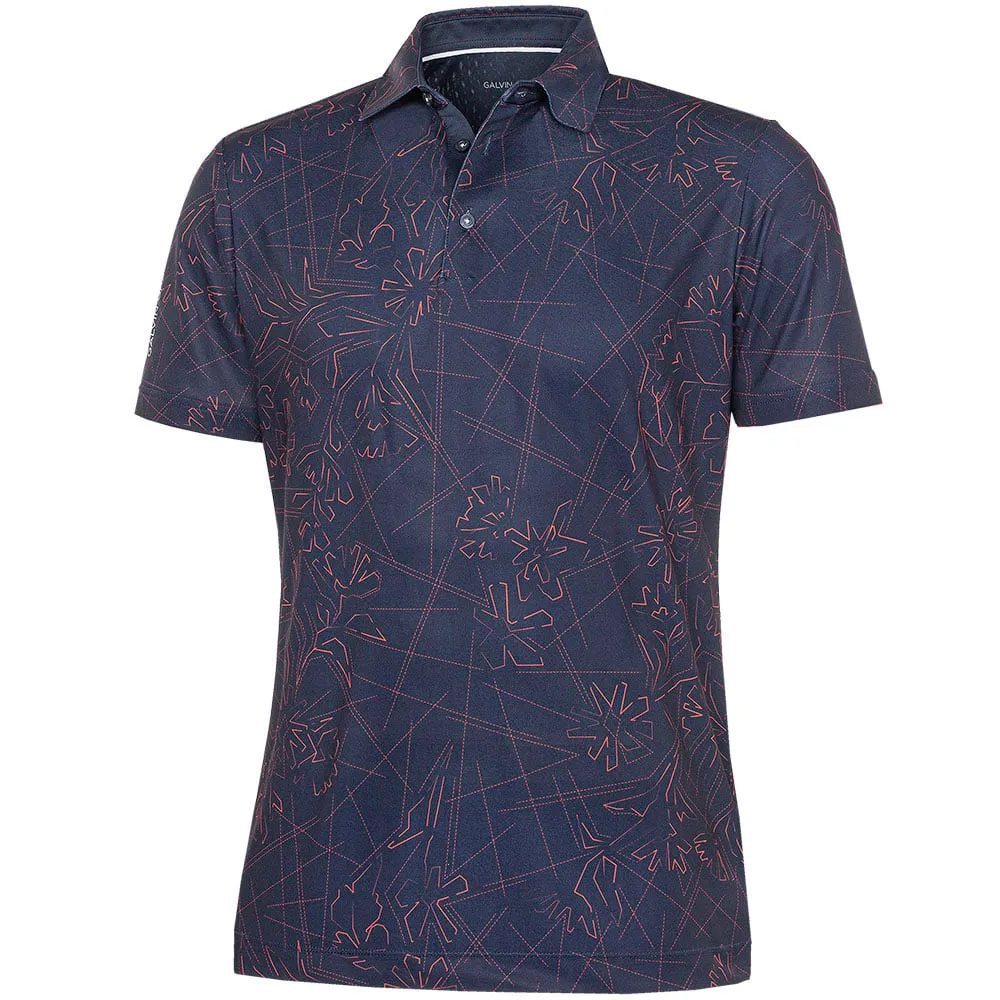 Galvin Green Maverick V8  Polo Shirt - Navy/Orange