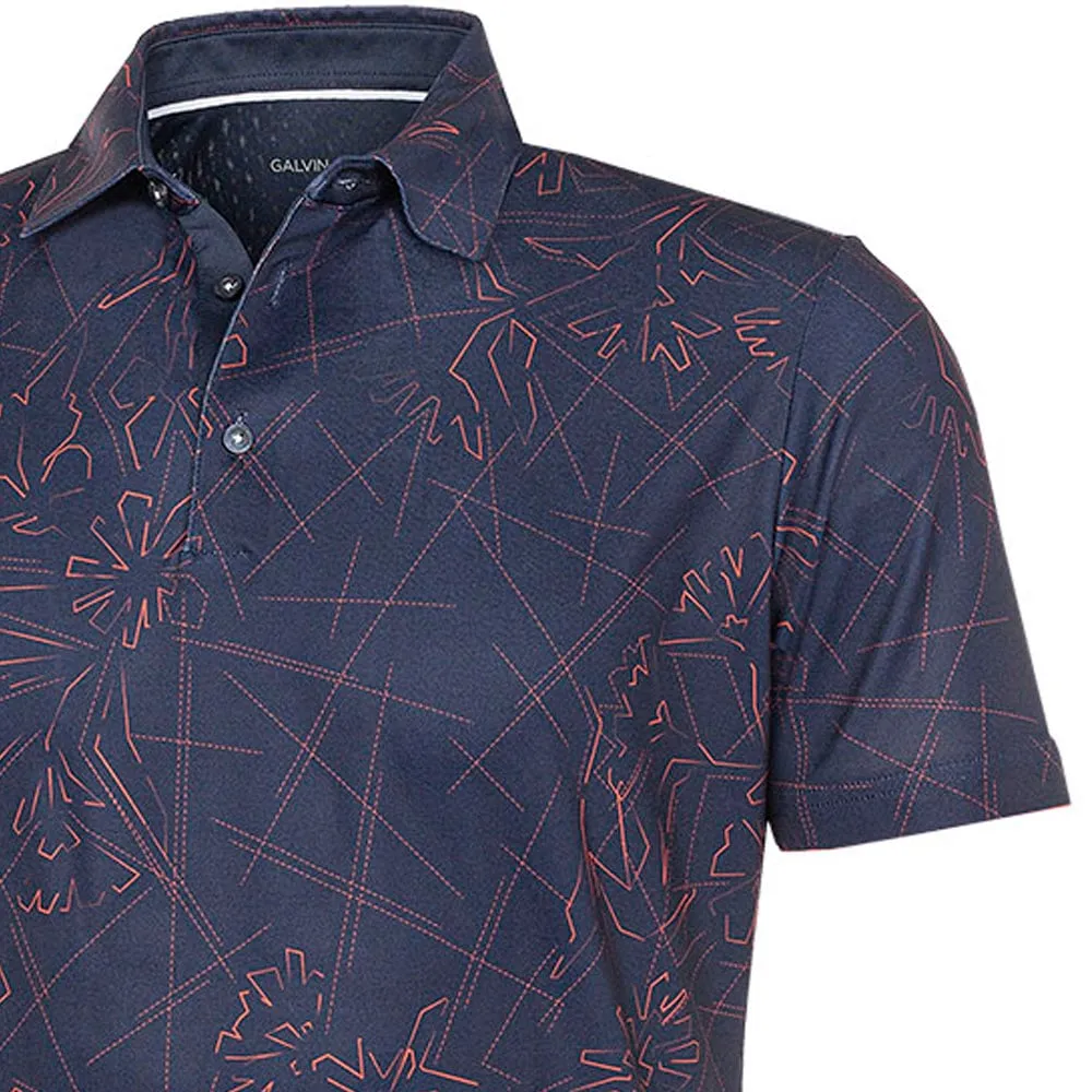 Galvin Green Maverick V8  Polo Shirt - Navy/Orange