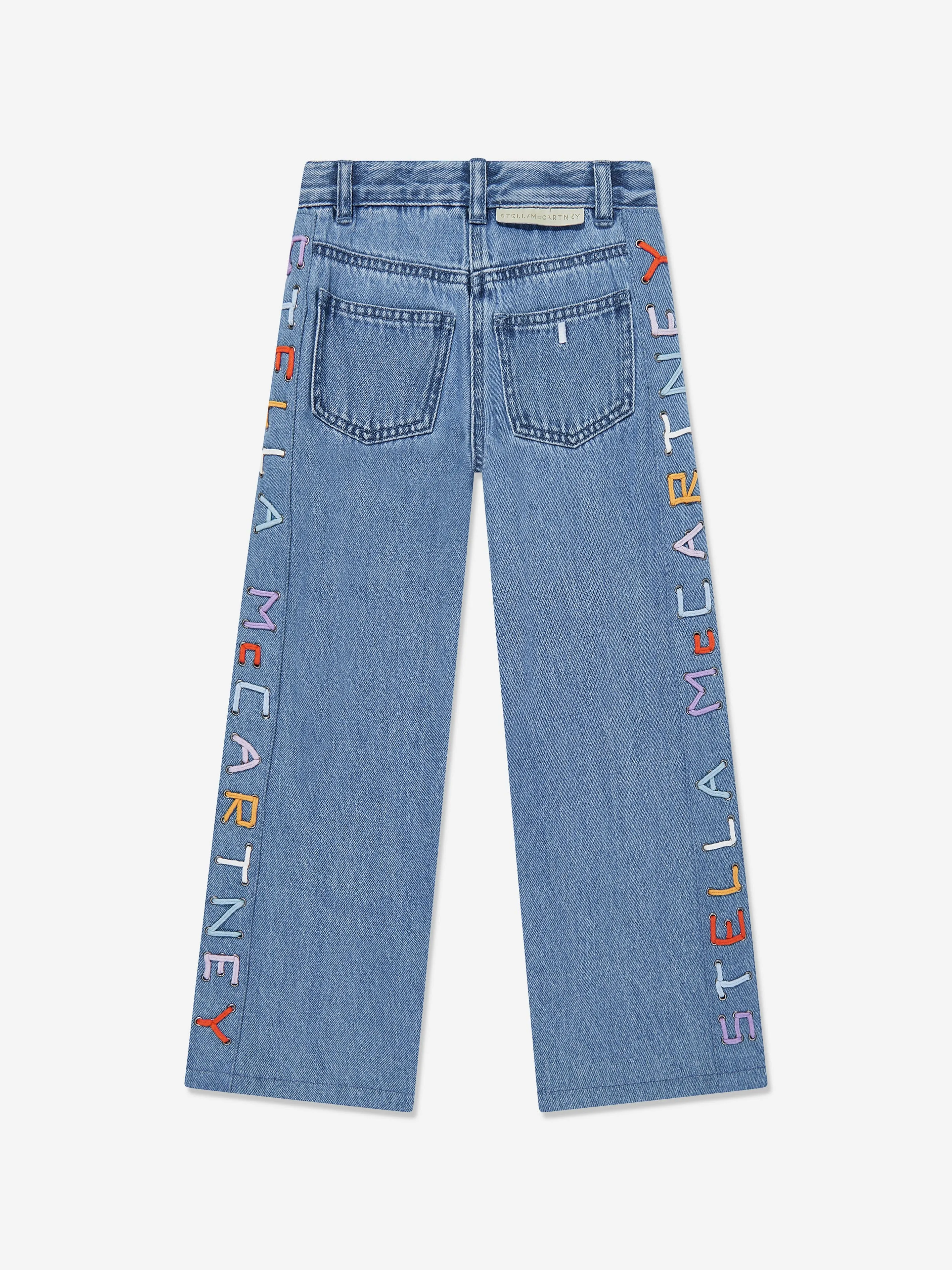 Girls Wide Leg Jeans in Blue