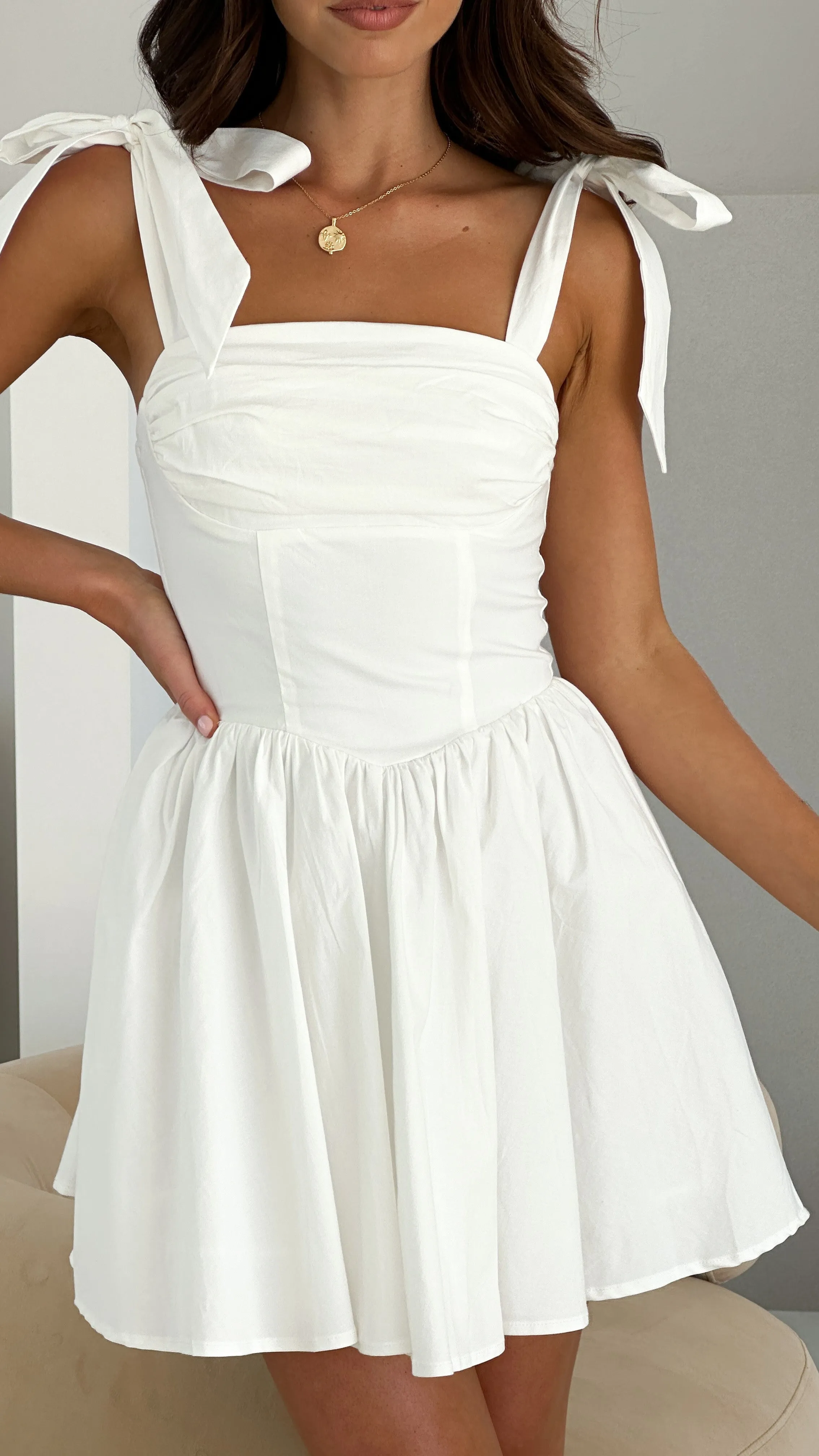 Haisley Mini Dress - White Billy J