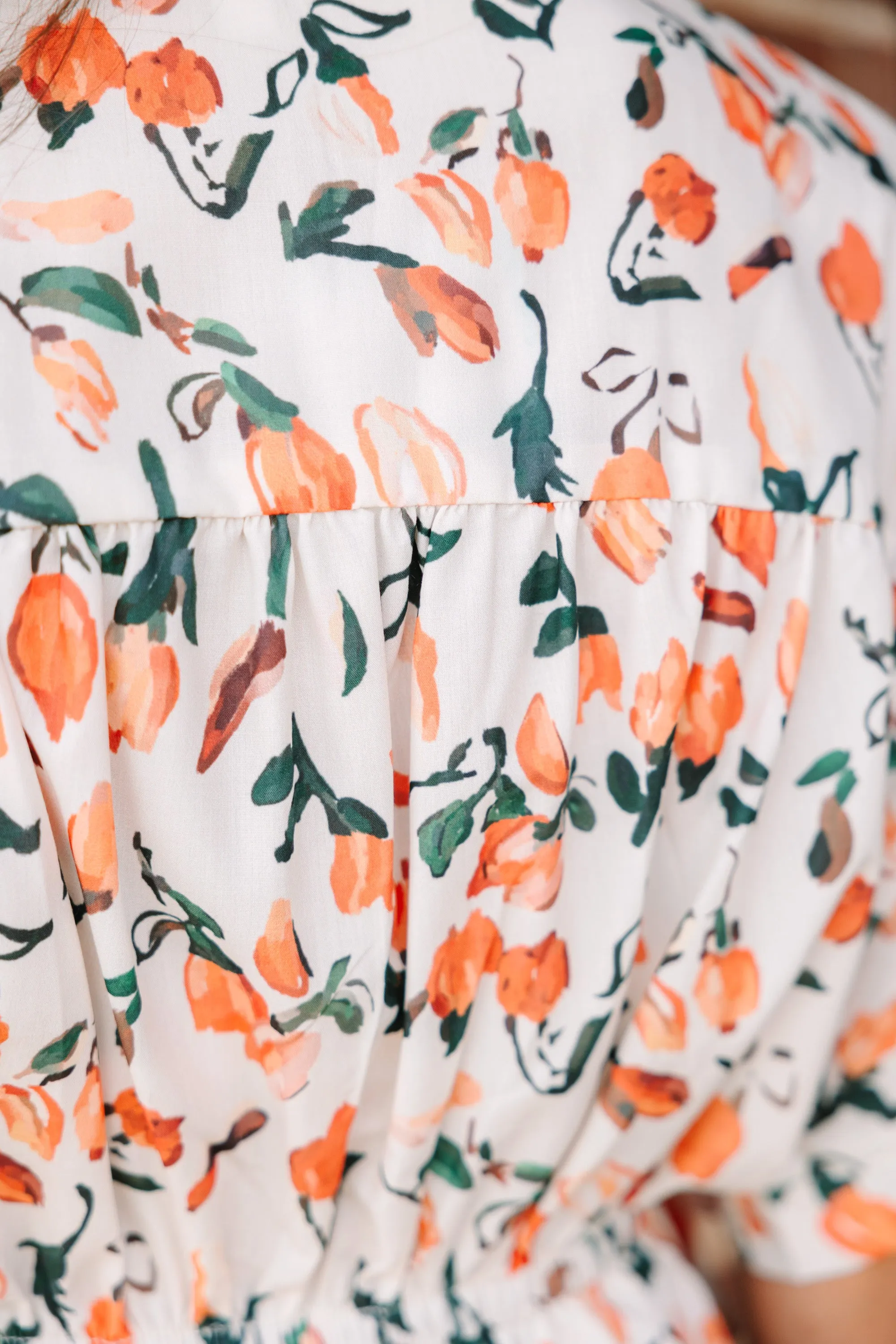 Happy Days Are Here Taupe Floral Dress