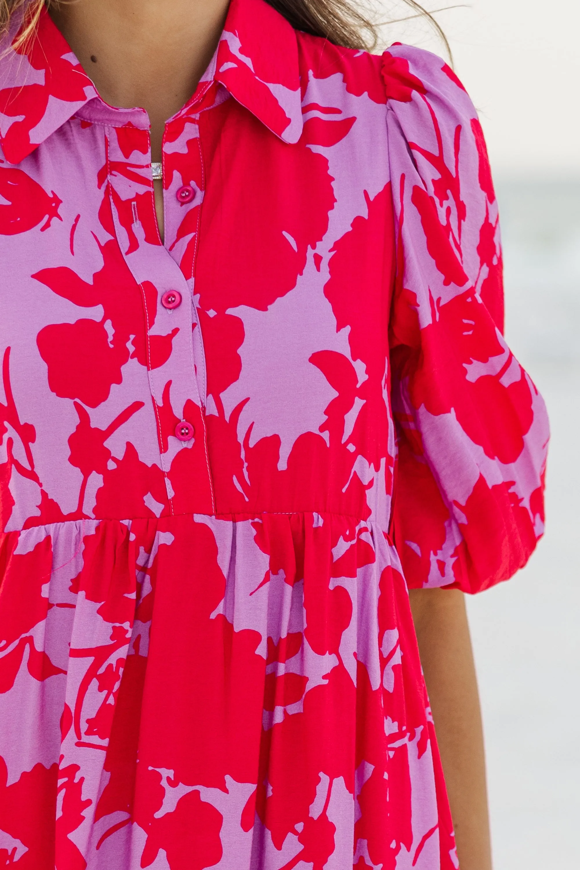 Here For A Good Time Red Floral Midi Dress