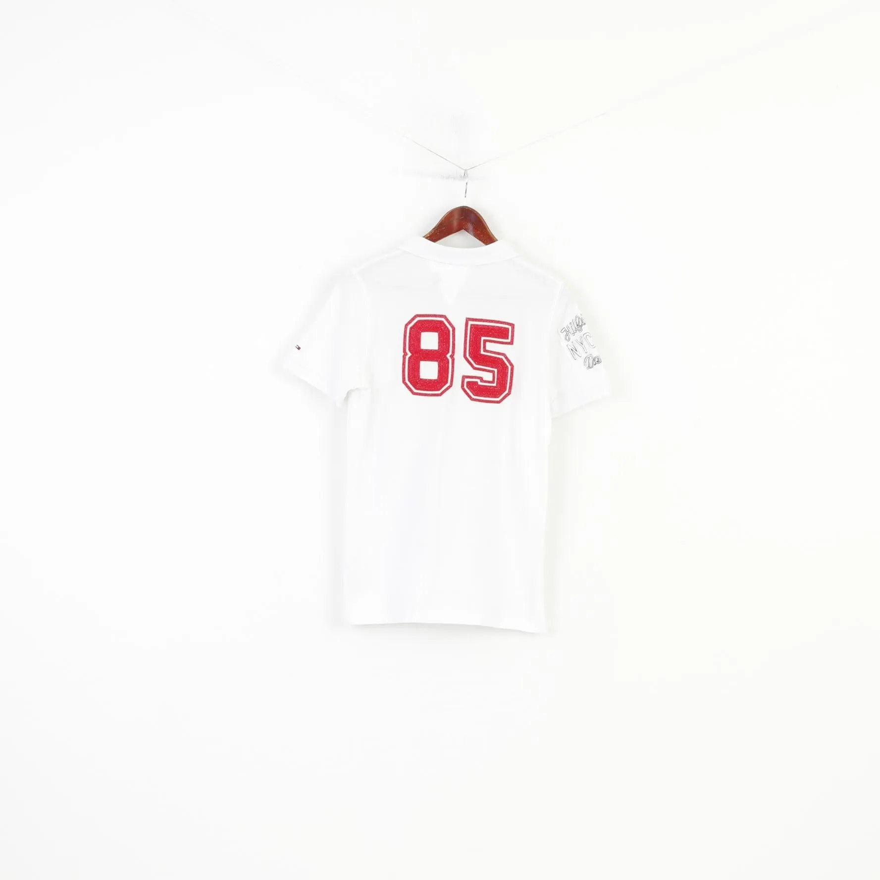 Hilfiger Denim Men S Polo Shirt White Sport Cotton Denim Short Sleeve Top