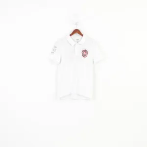 Hilfiger Denim Men S Polo Shirt White Sport Cotton Denim Short Sleeve Top