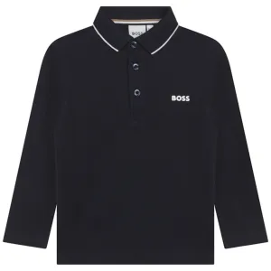 Hugo Boss Long Sleeve Polo Navy