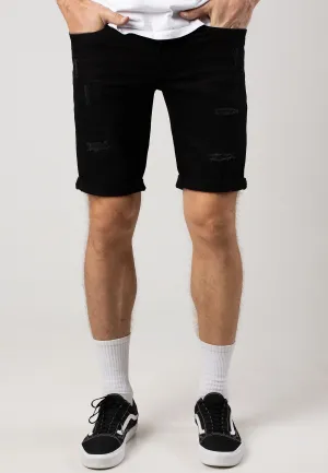 Indicode - Kaden Holes Ultra Black - Shorts