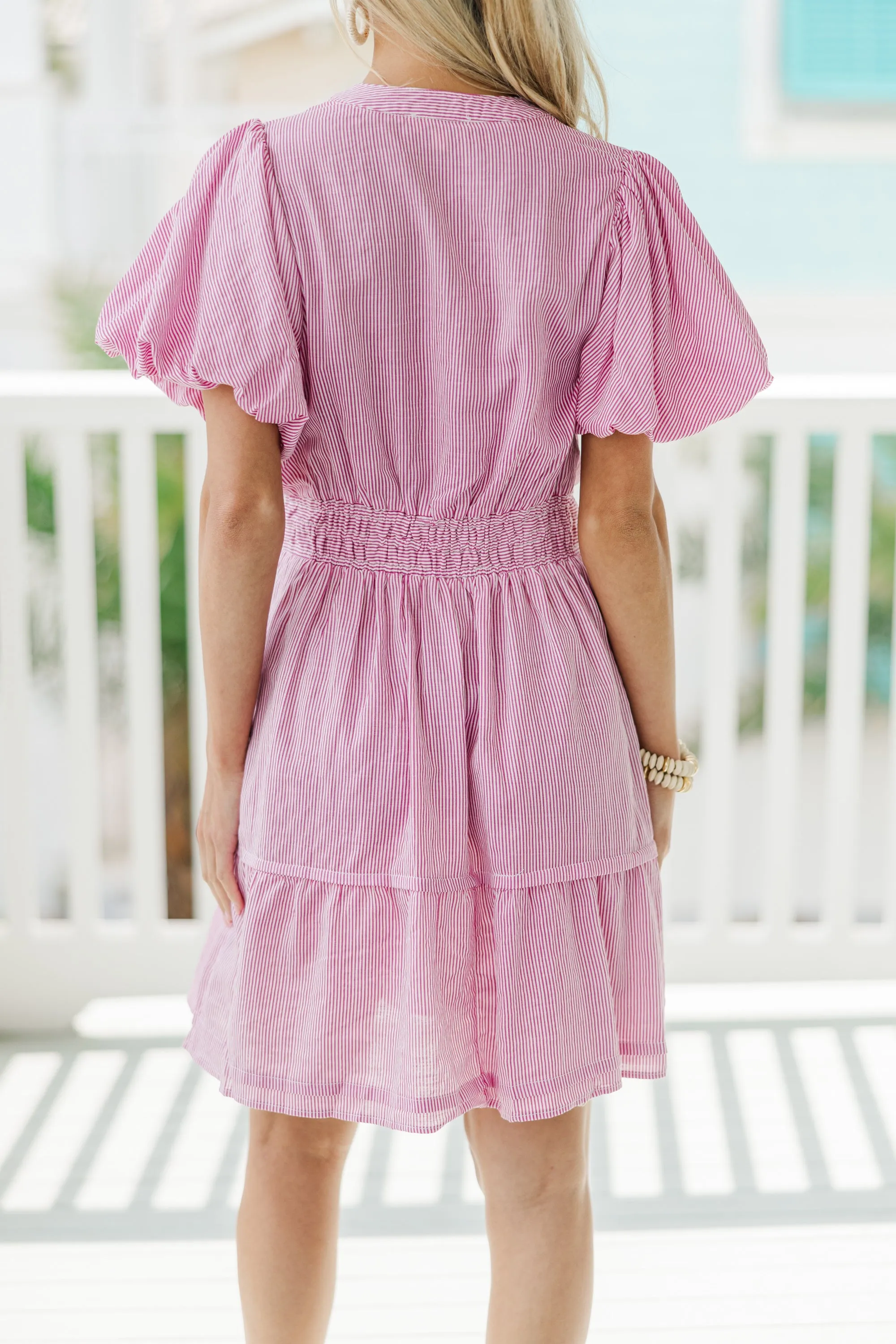 It's A Love Story Red Striped Dress