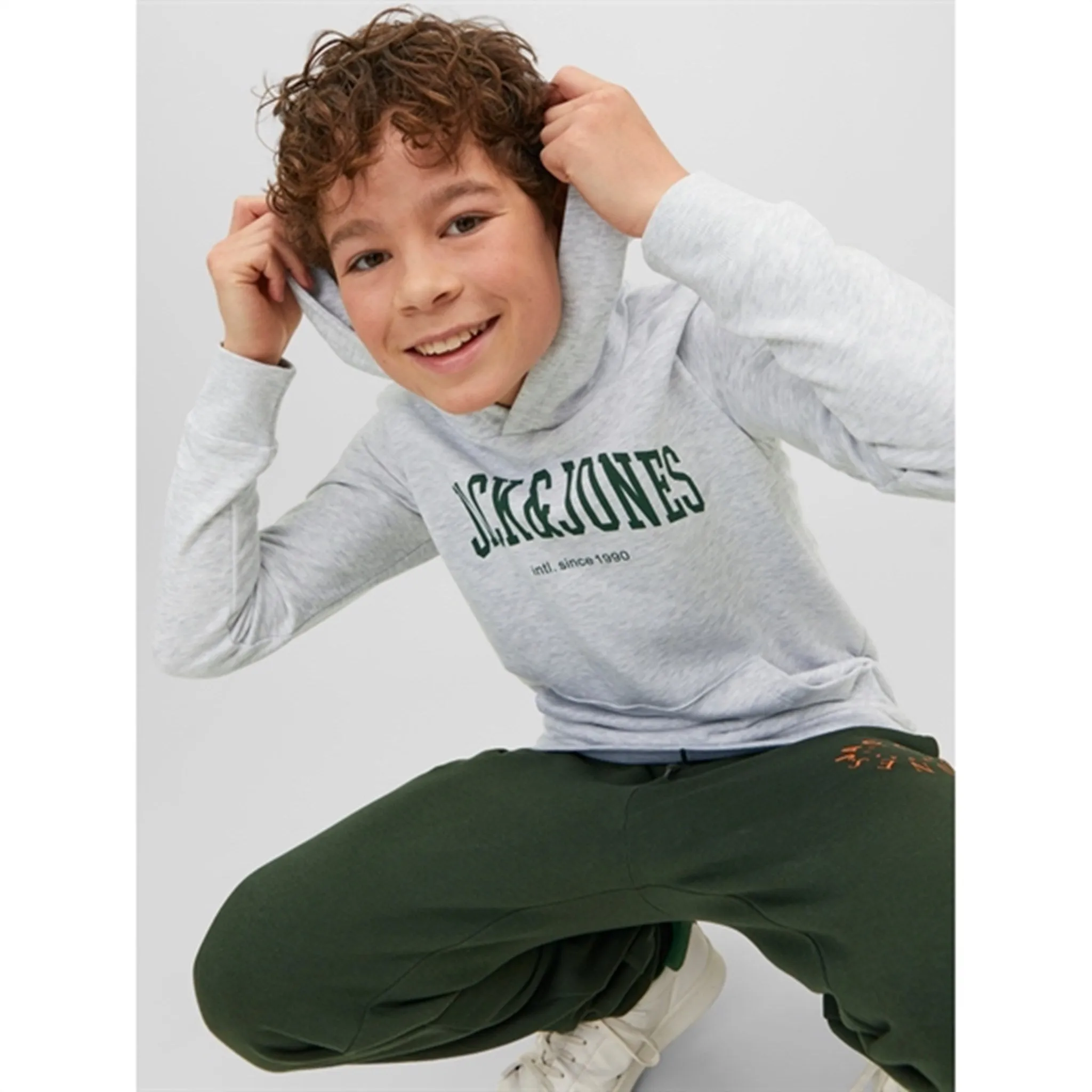 Jack & Jones Junior White Melange Josh Sweat Hoodie