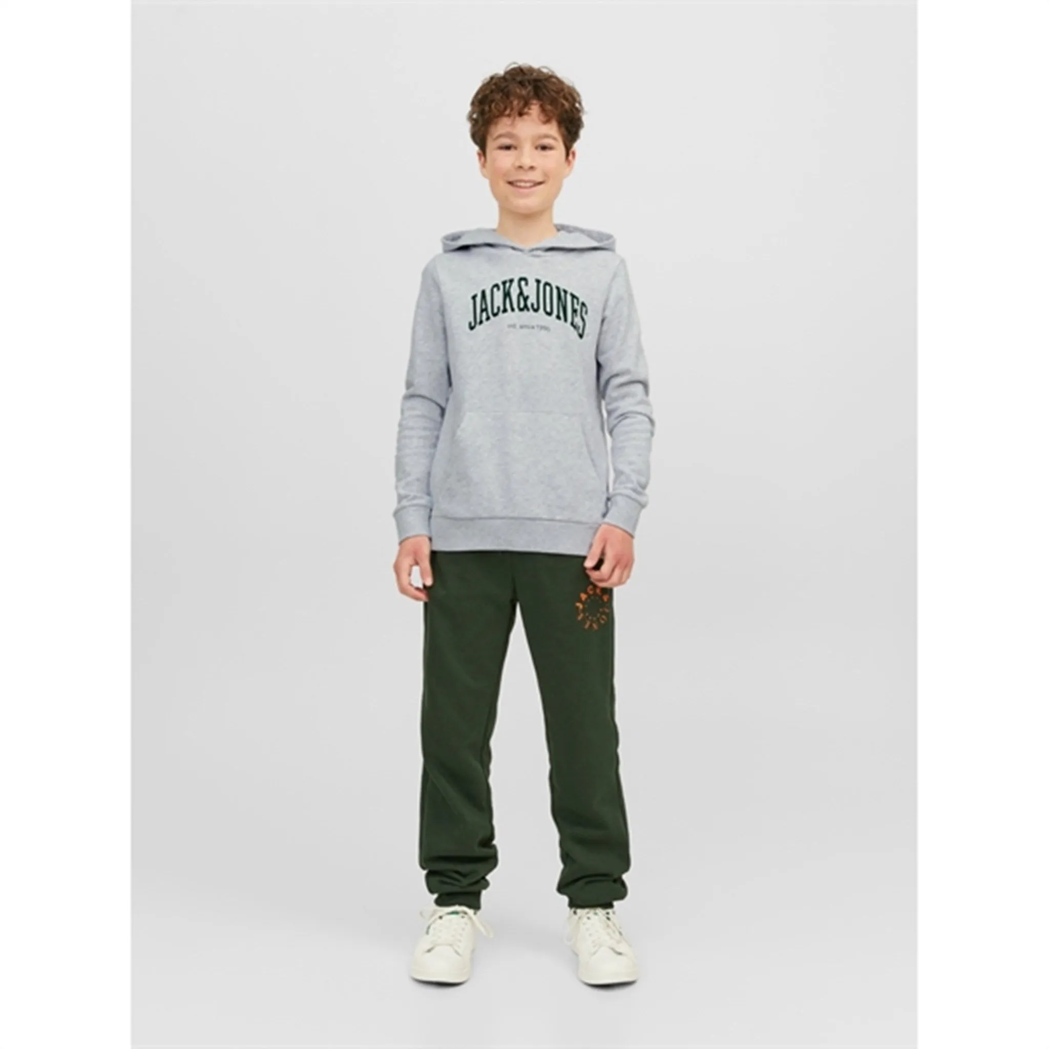 Jack & Jones Junior White Melange Josh Sweat Hoodie