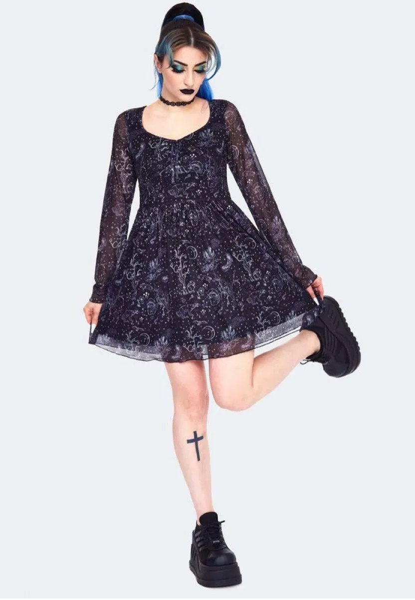 Jawbreaker - Night Forest Long Sleeve Black - Dress