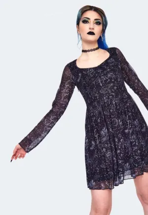 Jawbreaker - Night Forest Long Sleeve Black - Dress