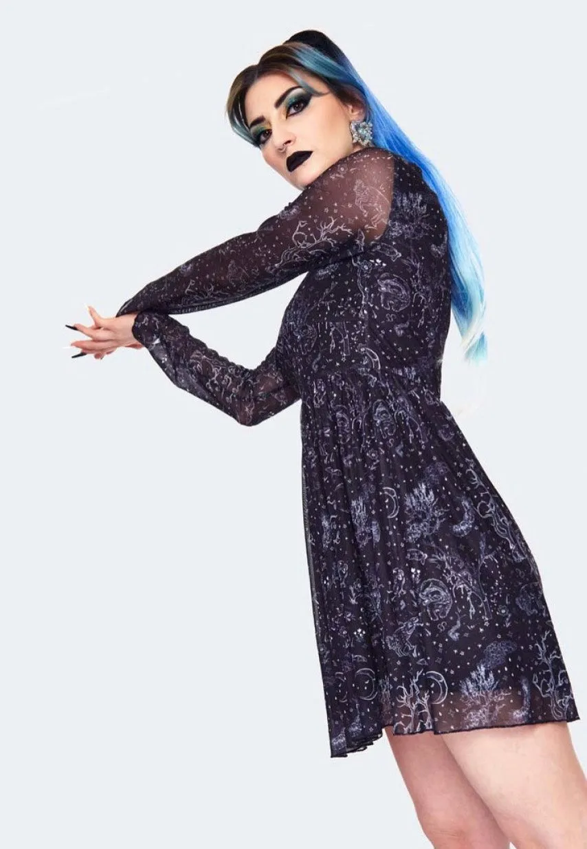 Jawbreaker - Night Forest Long Sleeve Black - Dress