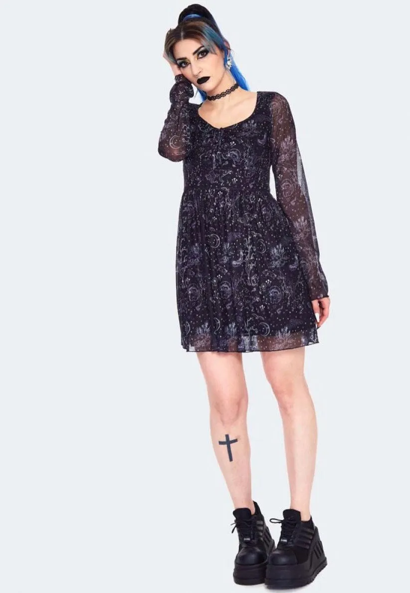 Jawbreaker - Night Forest Long Sleeve Black - Dress