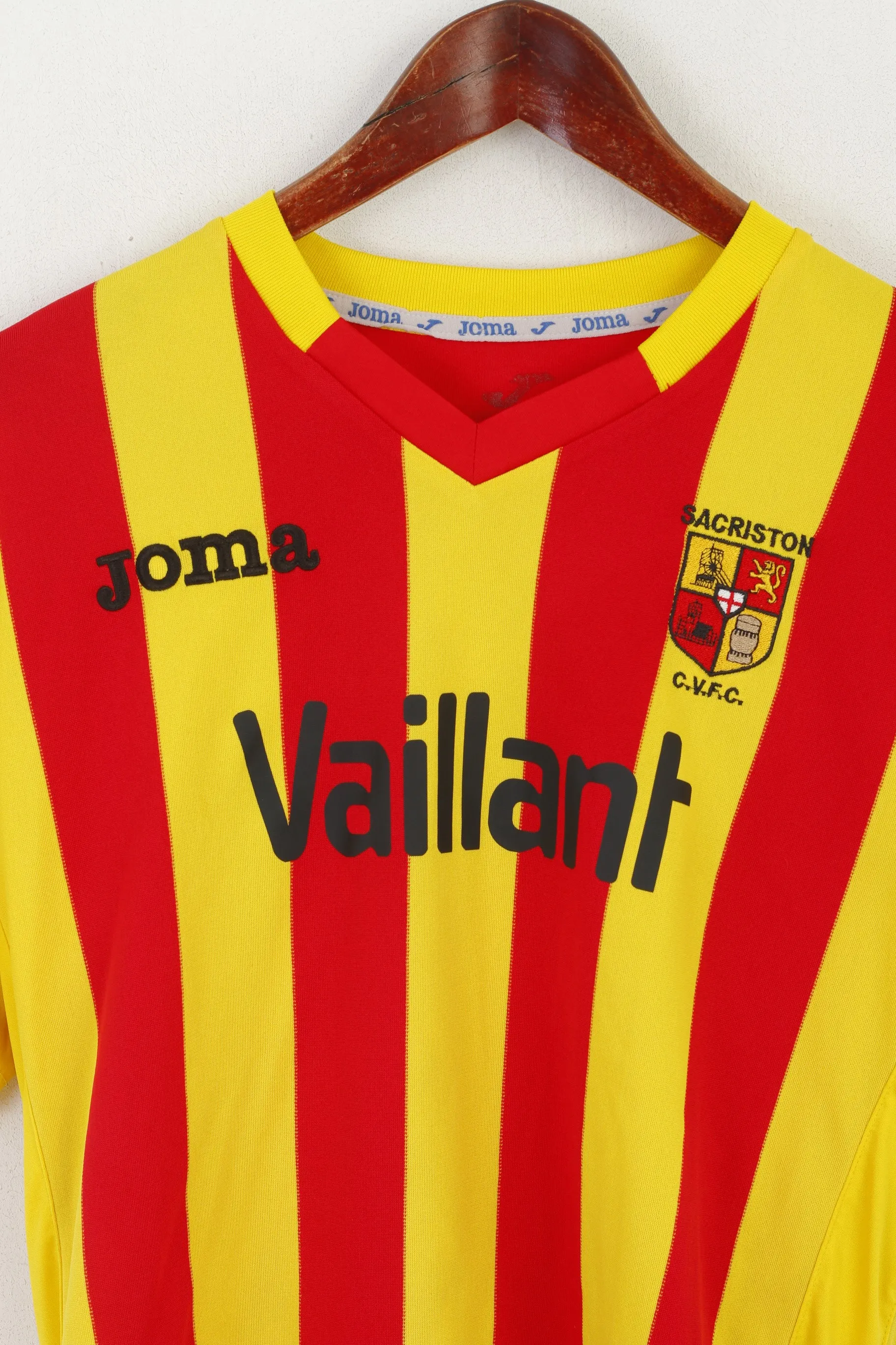 Joma Sacriston C.V.F.C Men S Shirt Yellow Football Club Vintage #7 Jersey Top