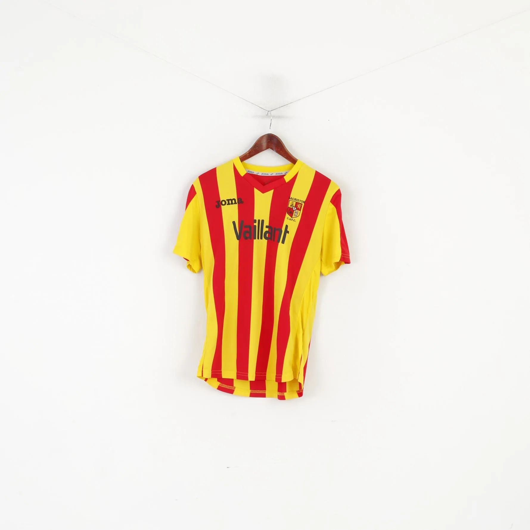 Joma Sacriston C.V.F.C Men S Shirt Yellow Football Club Vintage #7 Jersey Top