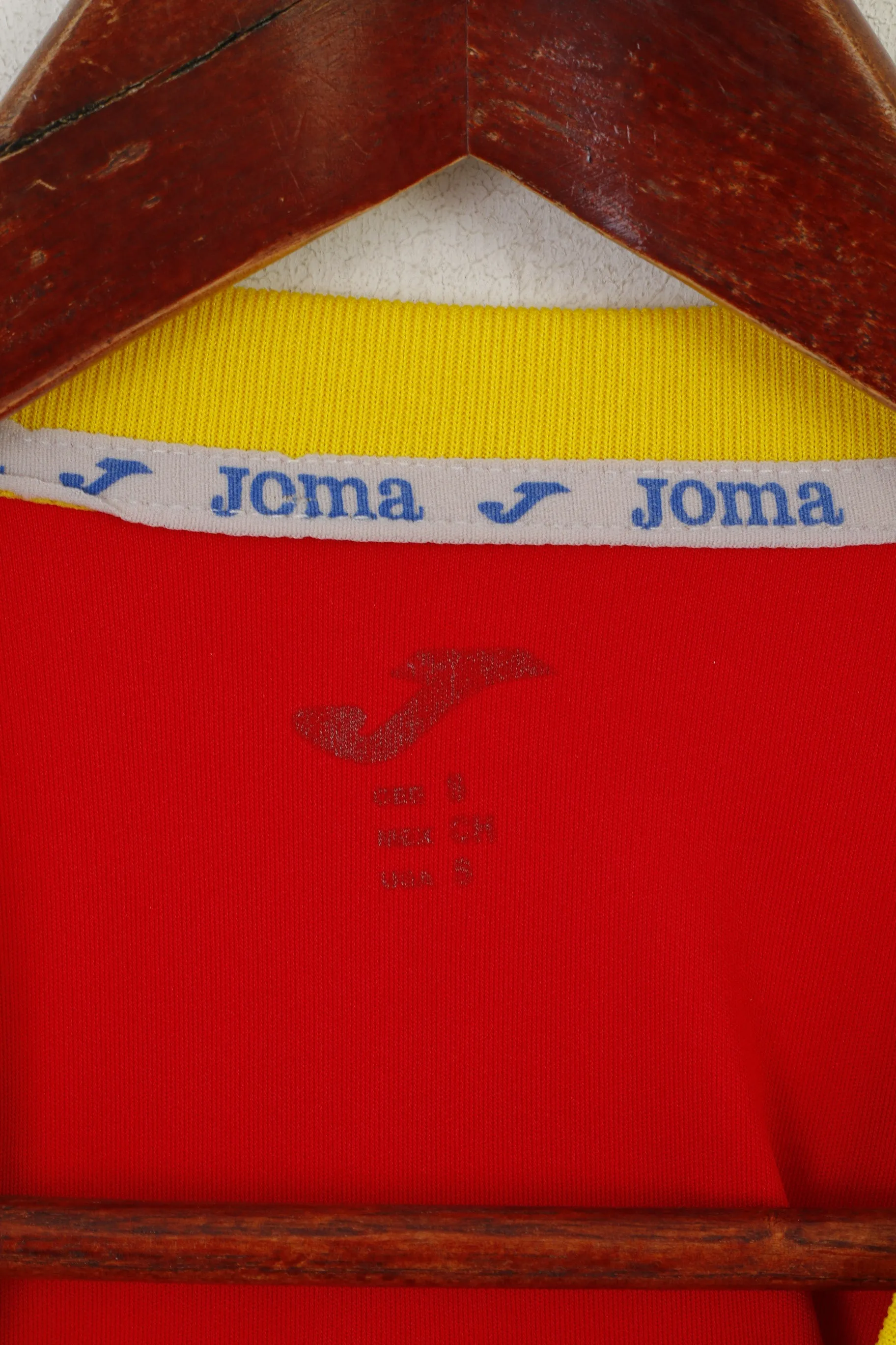 Joma Sacriston C.V.F.C Men S Shirt Yellow Football Club Vintage #7 Jersey Top