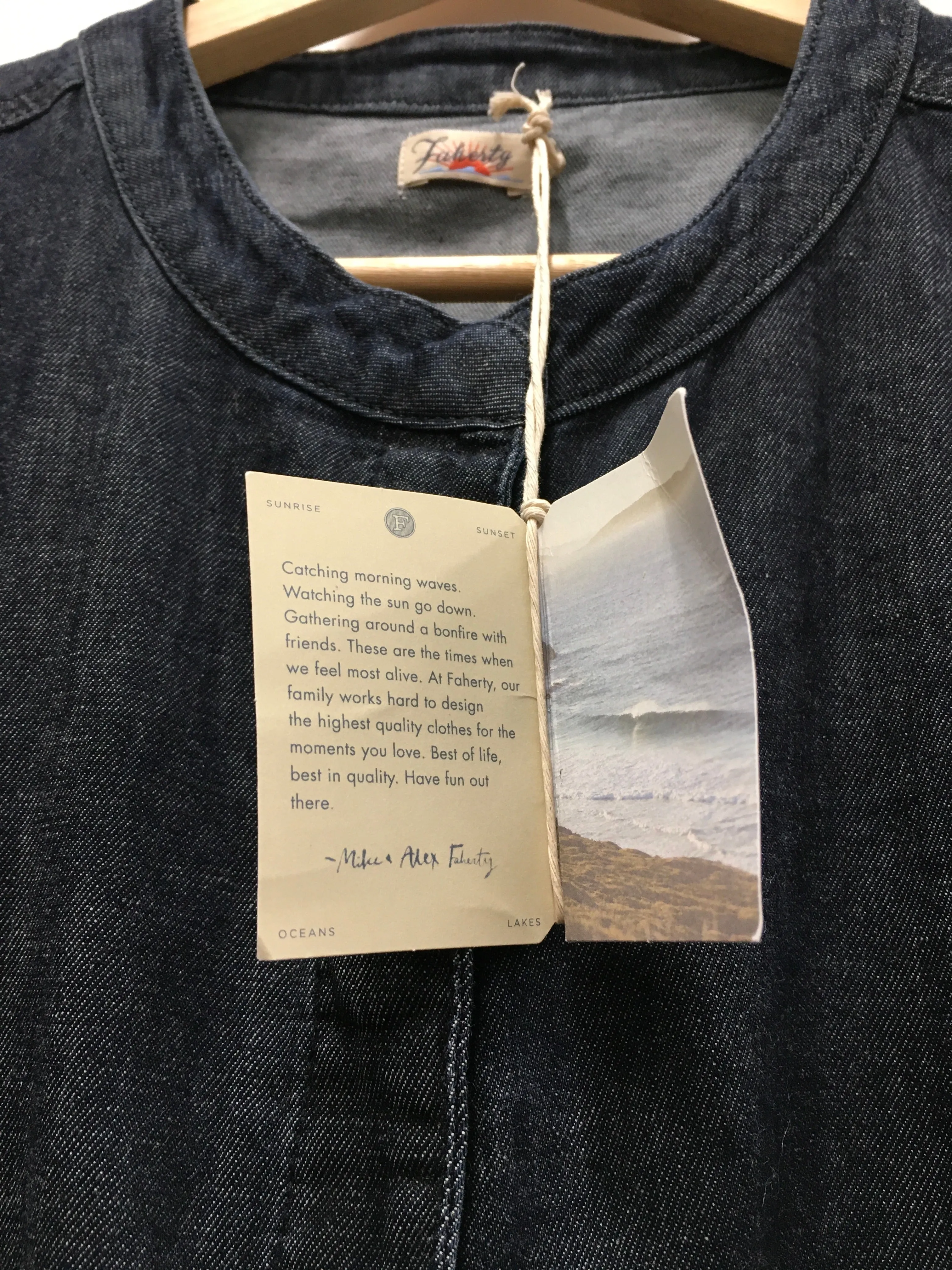 Jumpsuit By Faherty In Blue Denim, Size: M