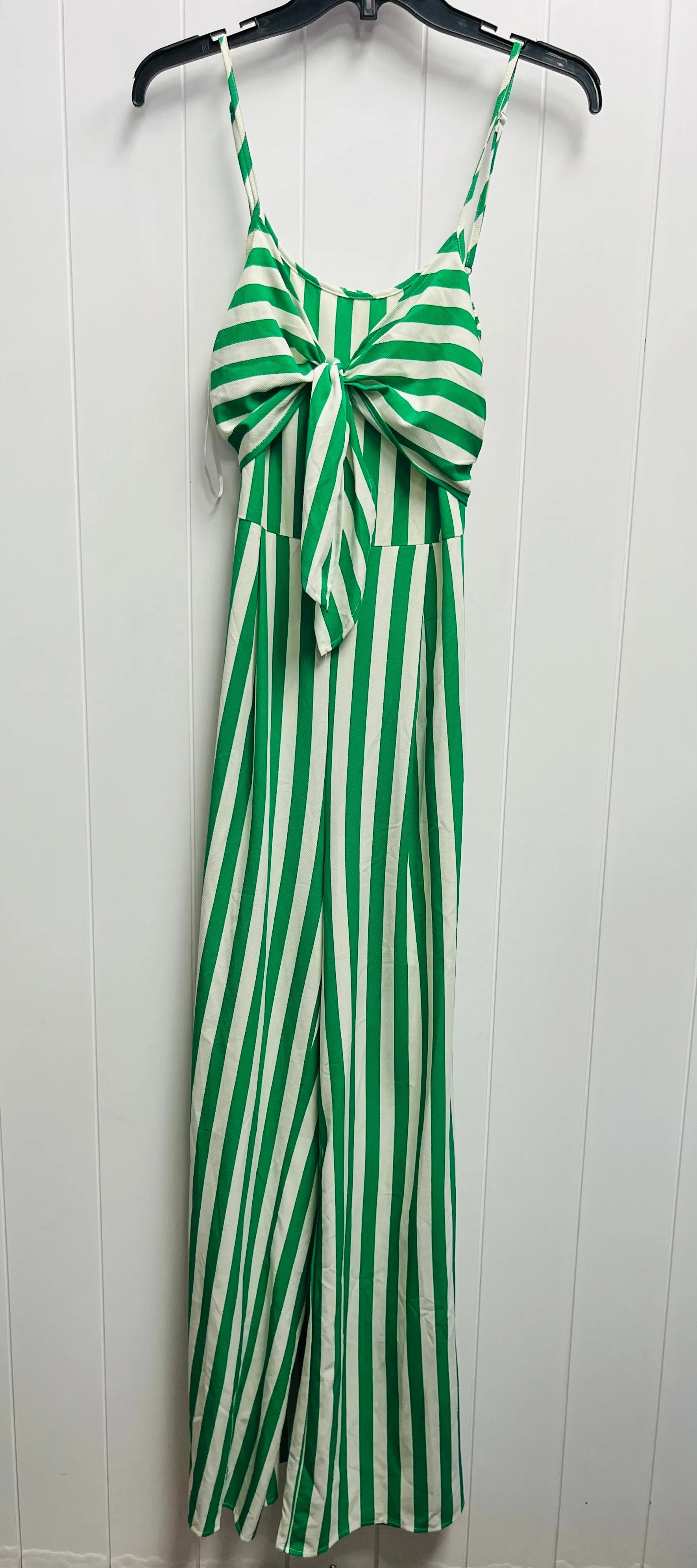 Jumpsuit By Flying Tomato In Green & White, Size: S