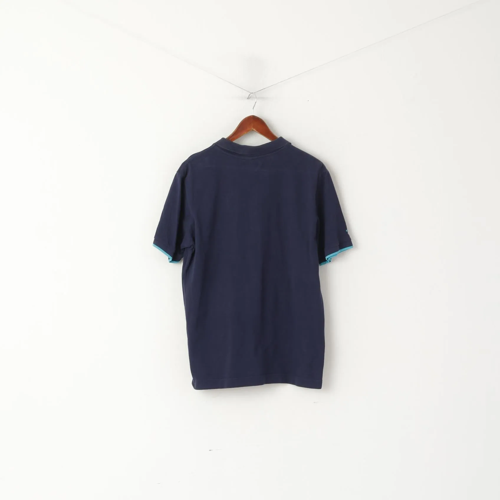 Kappa Men L Polo Shirt Navy Cotton Victory Superior Short Sleeve Classic Top