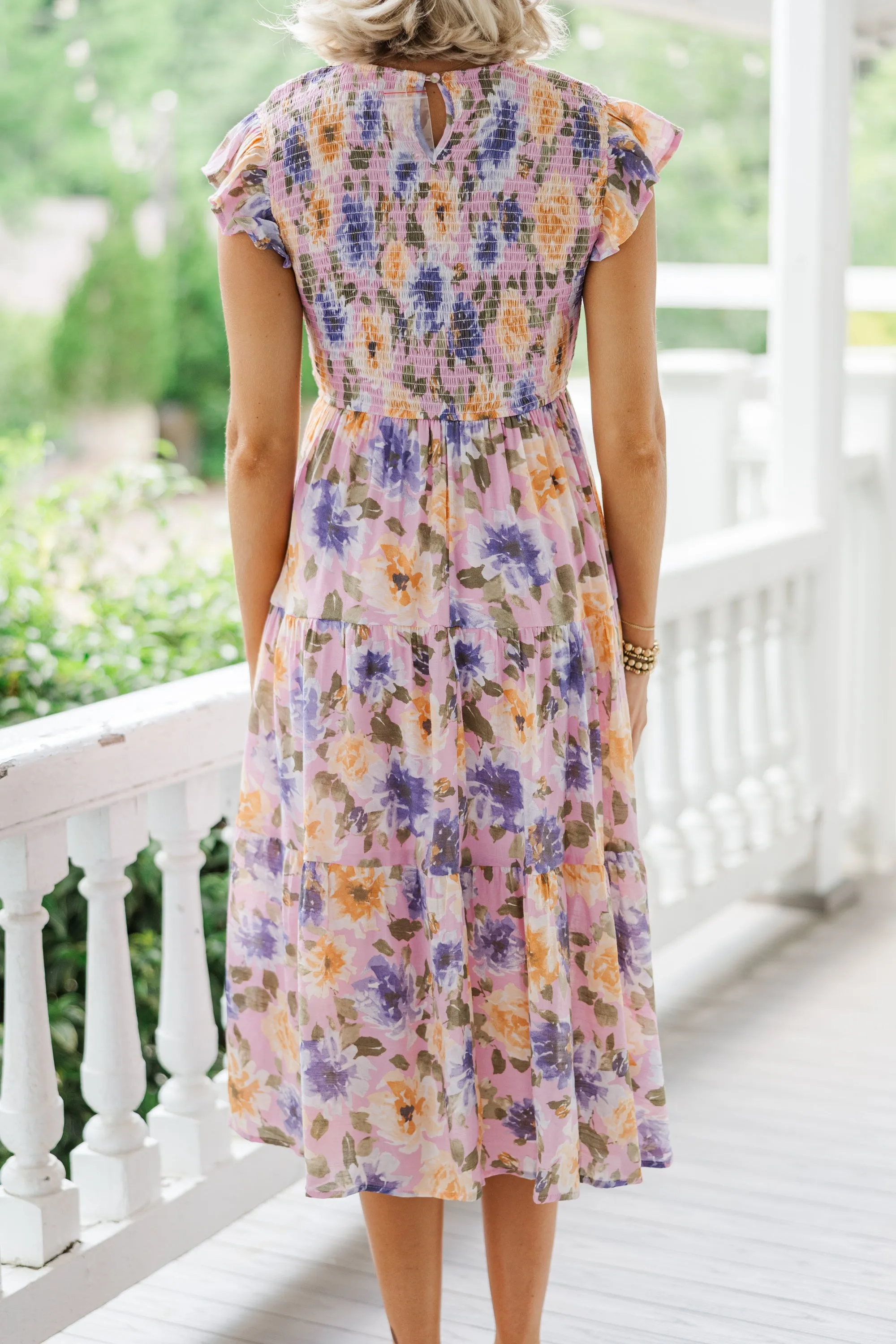Keep You Close Blush Pink Midi Dress