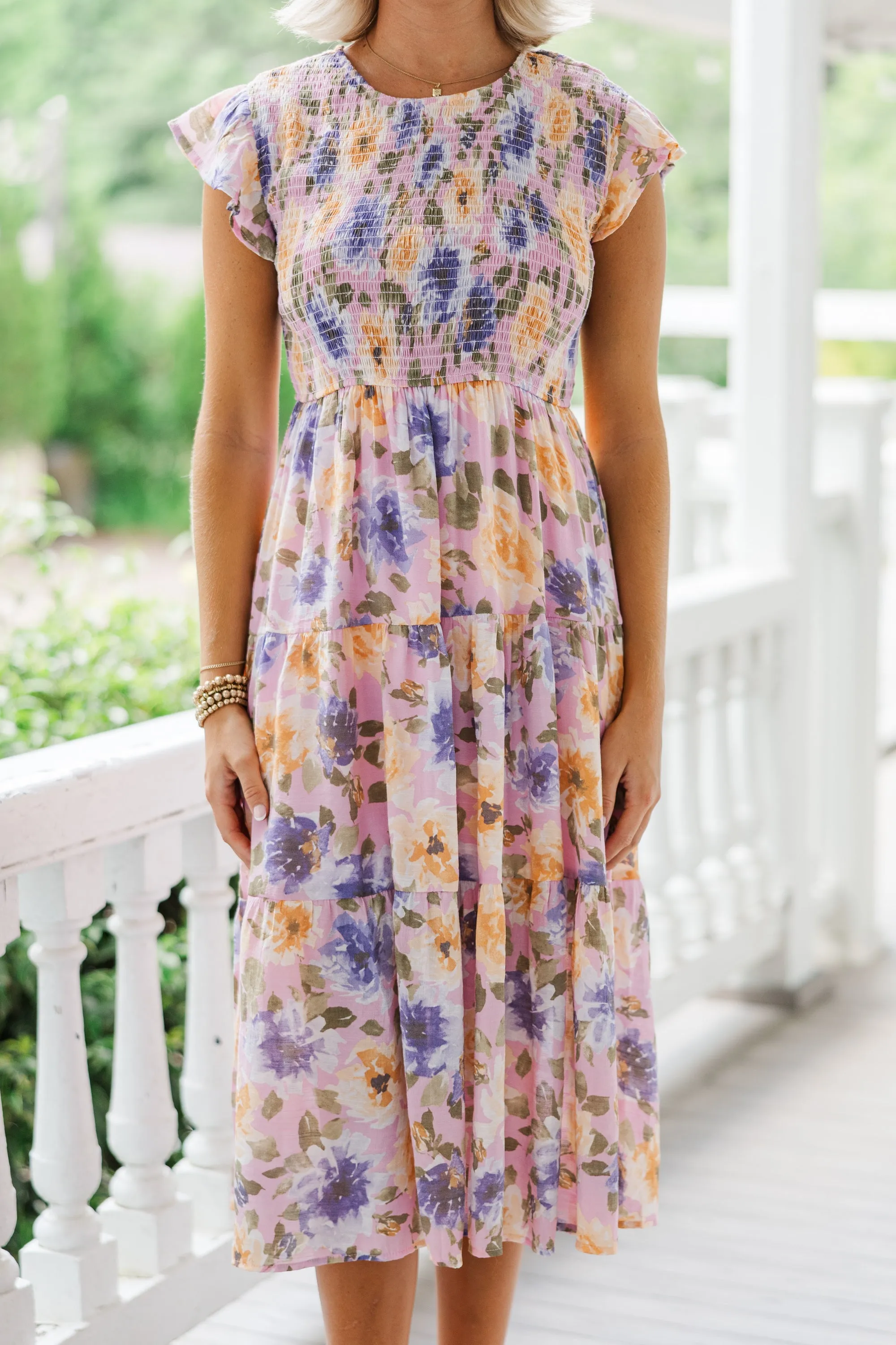 Keep You Close Blush Pink Midi Dress