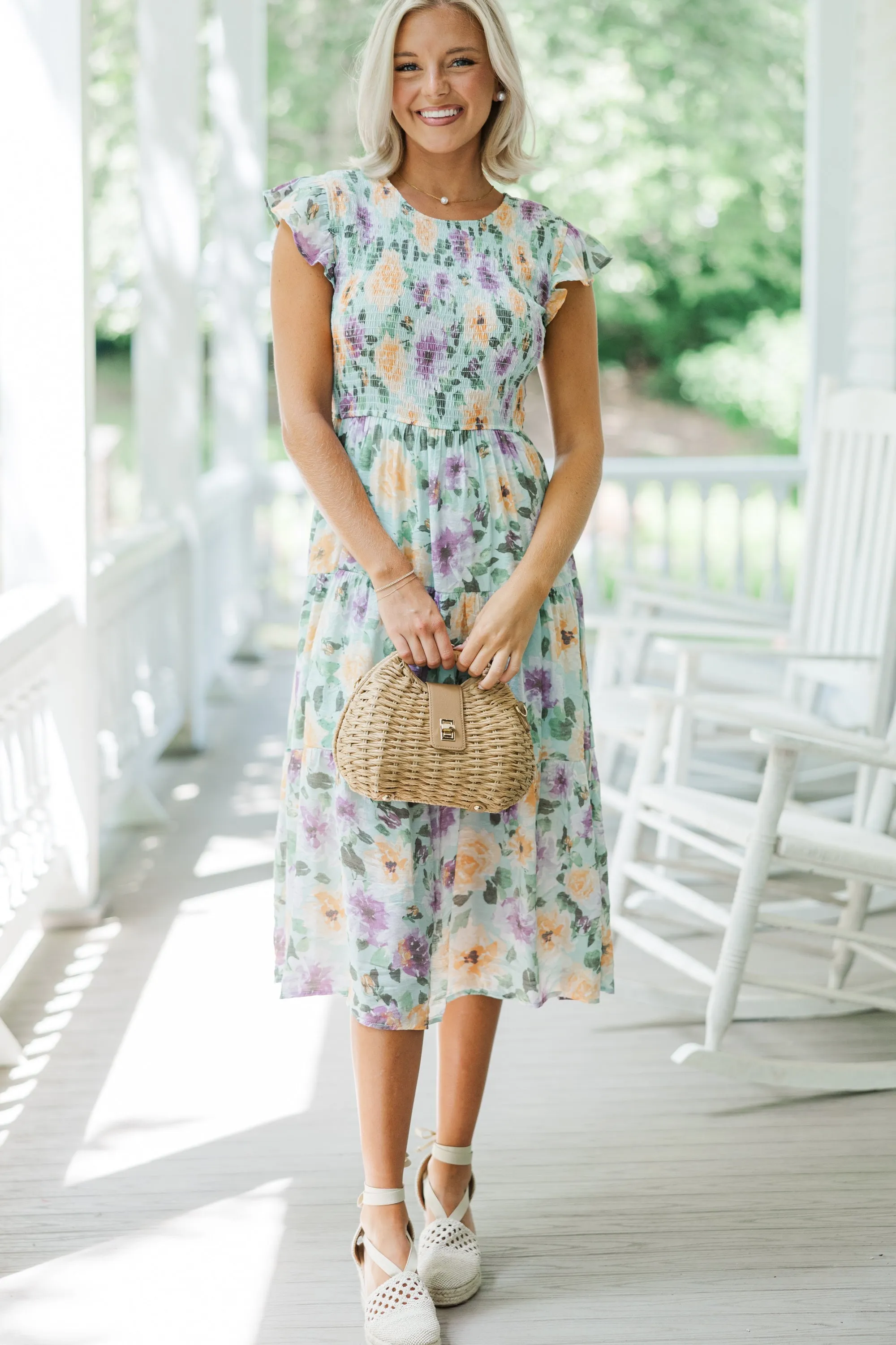 Keep You Close Mint Green Midi Dress