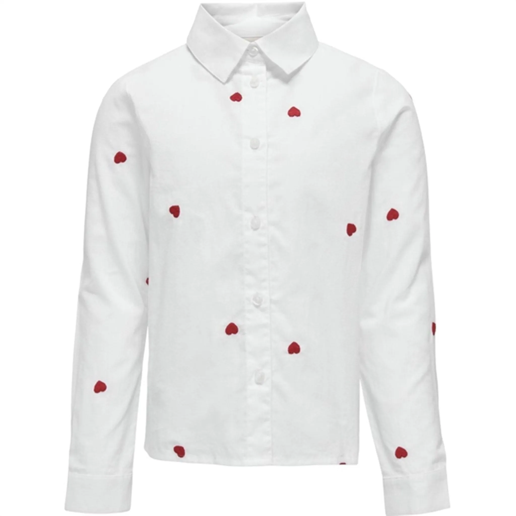 Kids ONLY Bright White Flame Scarlet Hearts Lina Grace Shirt