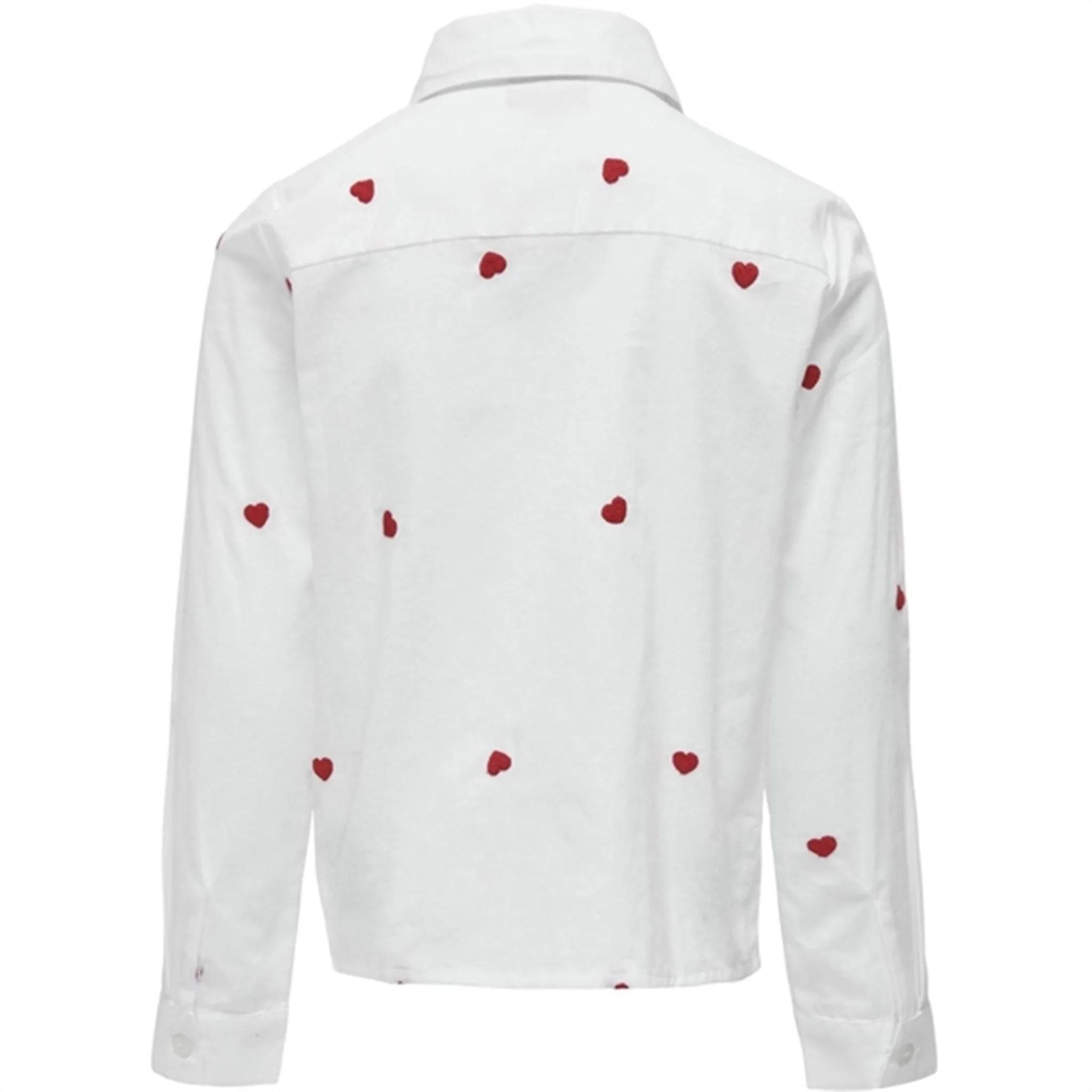 Kids ONLY Bright White Flame Scarlet Hearts Lina Grace Shirt