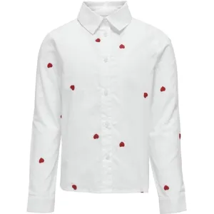 Kids ONLY Bright White Flame Scarlet Hearts Lina Grace Shirt