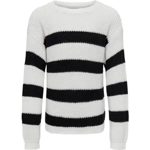kids only Cloud Dancer Black Sif Striped Knit Blouse