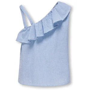 Kids ONLY Cloud Dancer / Clear Sky Milla One Shoulder Top