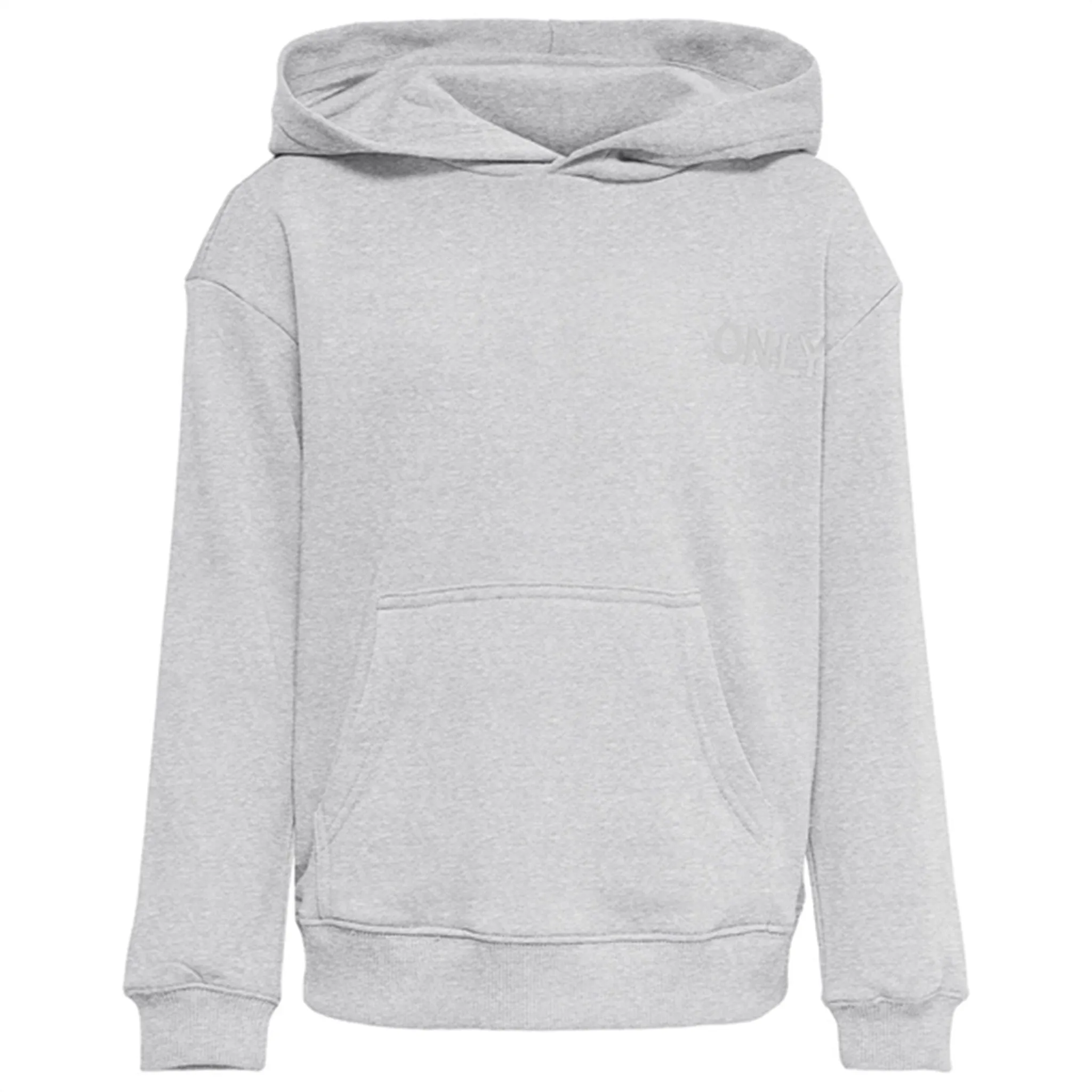 Kids ONLY Light Grey Melange NOOS Logo Hooded Sweatshirt