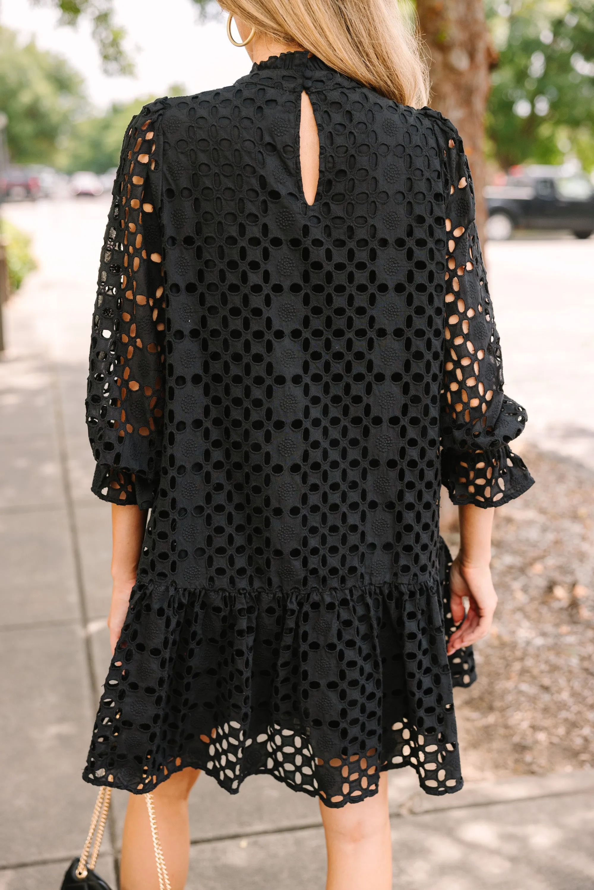 Know You Well Black Eyelet Dress