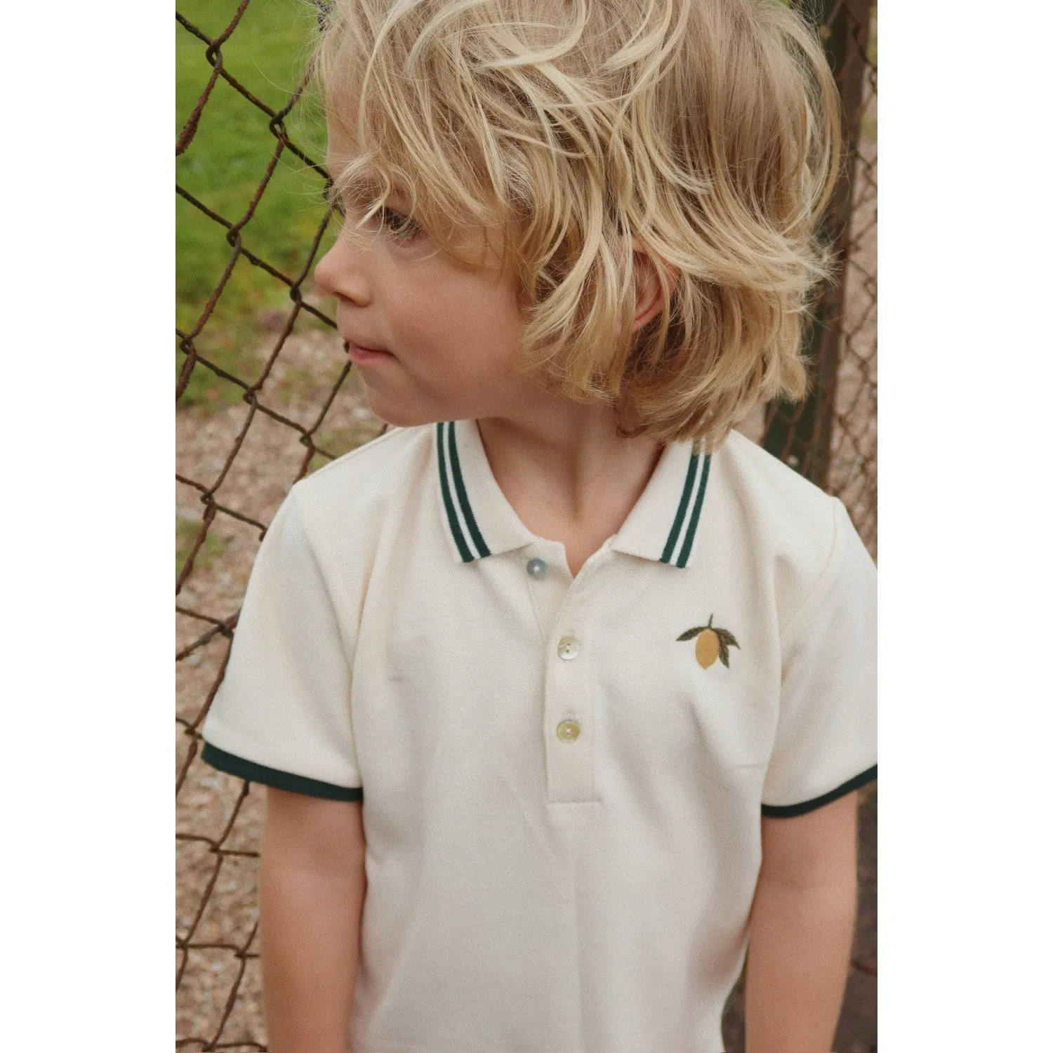 Konges Sljd Antique White Florian Polo Shirt Gots