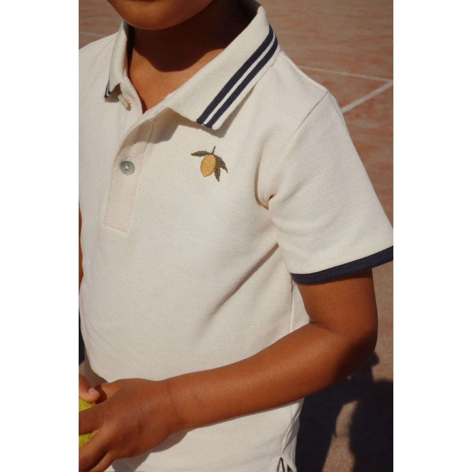 Konges Sljd Antique White Florian Polo Shirt Gots
