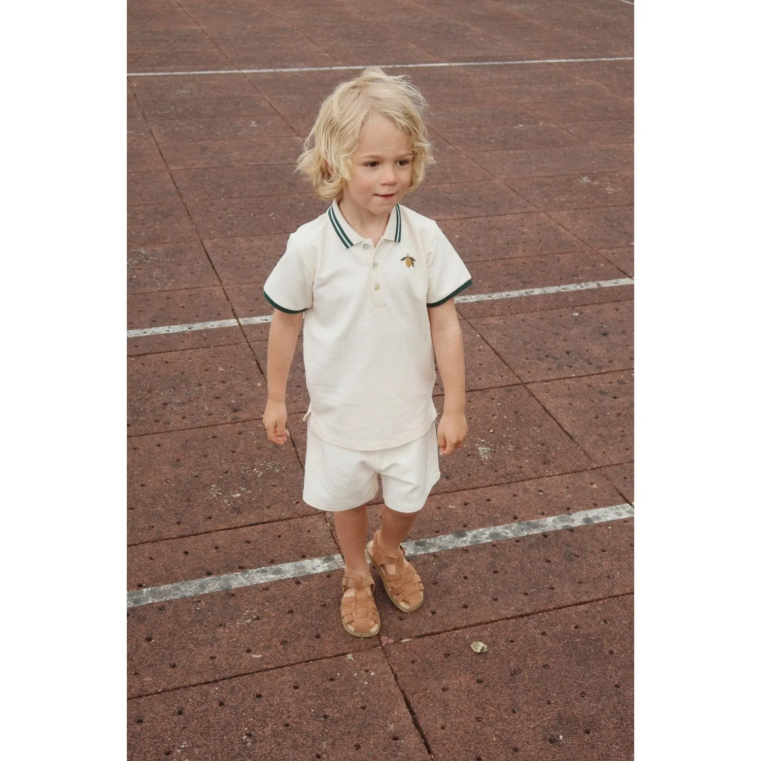 Konges Sljd Antique White Florian Polo Shirt Gots