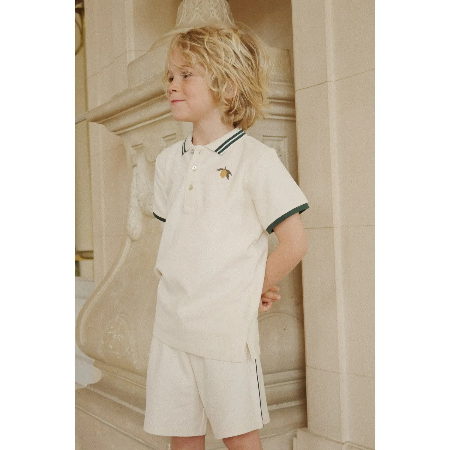 Konges Sljd Antique White Florian Polo Shirt Gots