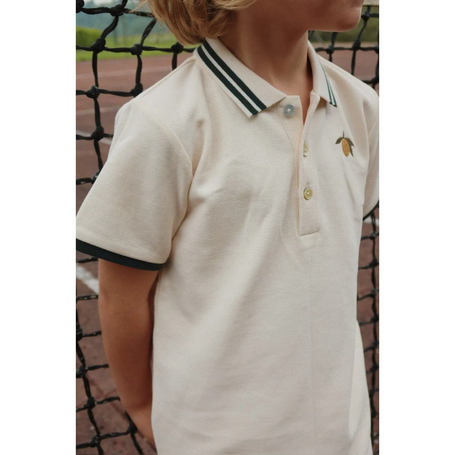 Konges Sljd Antique White Florian Polo Shirt Gots