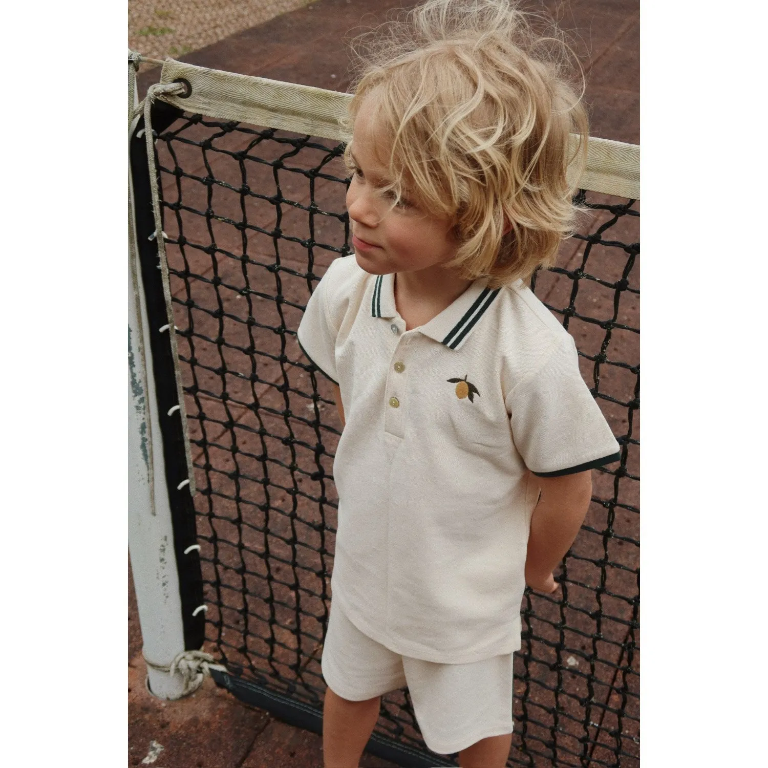 Konges Sljd Antique White Florian Polo Shirt Gots