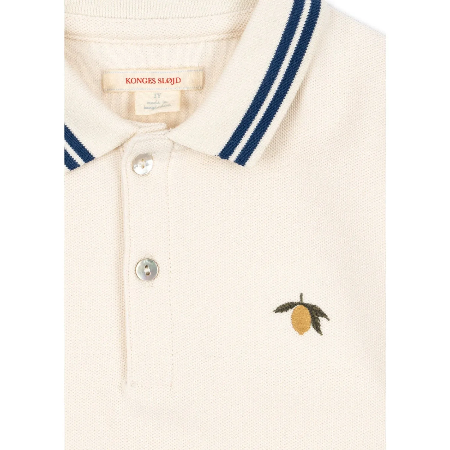 Konges Sljd Antique White Florian Polo Shirt Gots