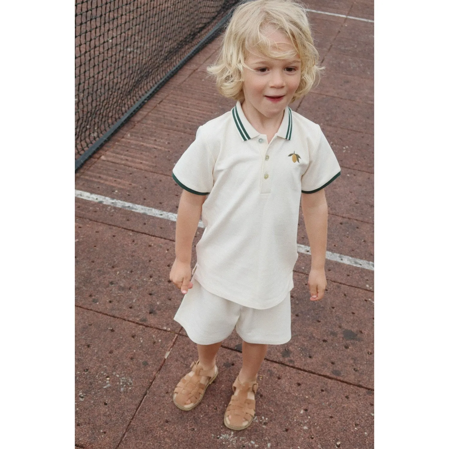 Konges Sljd Antique White Florian Polo Shirt Gots