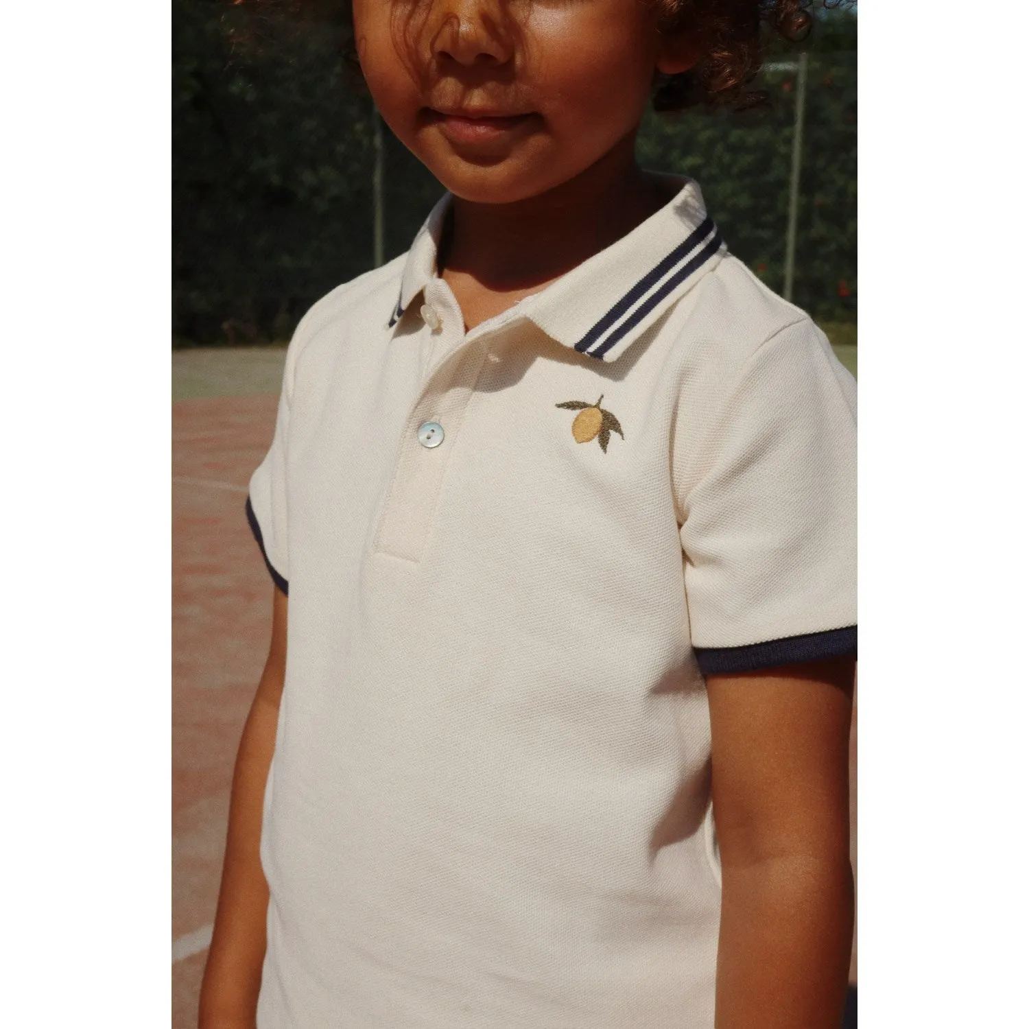 Konges Sljd Antique White Florian Polo Shirt Gots