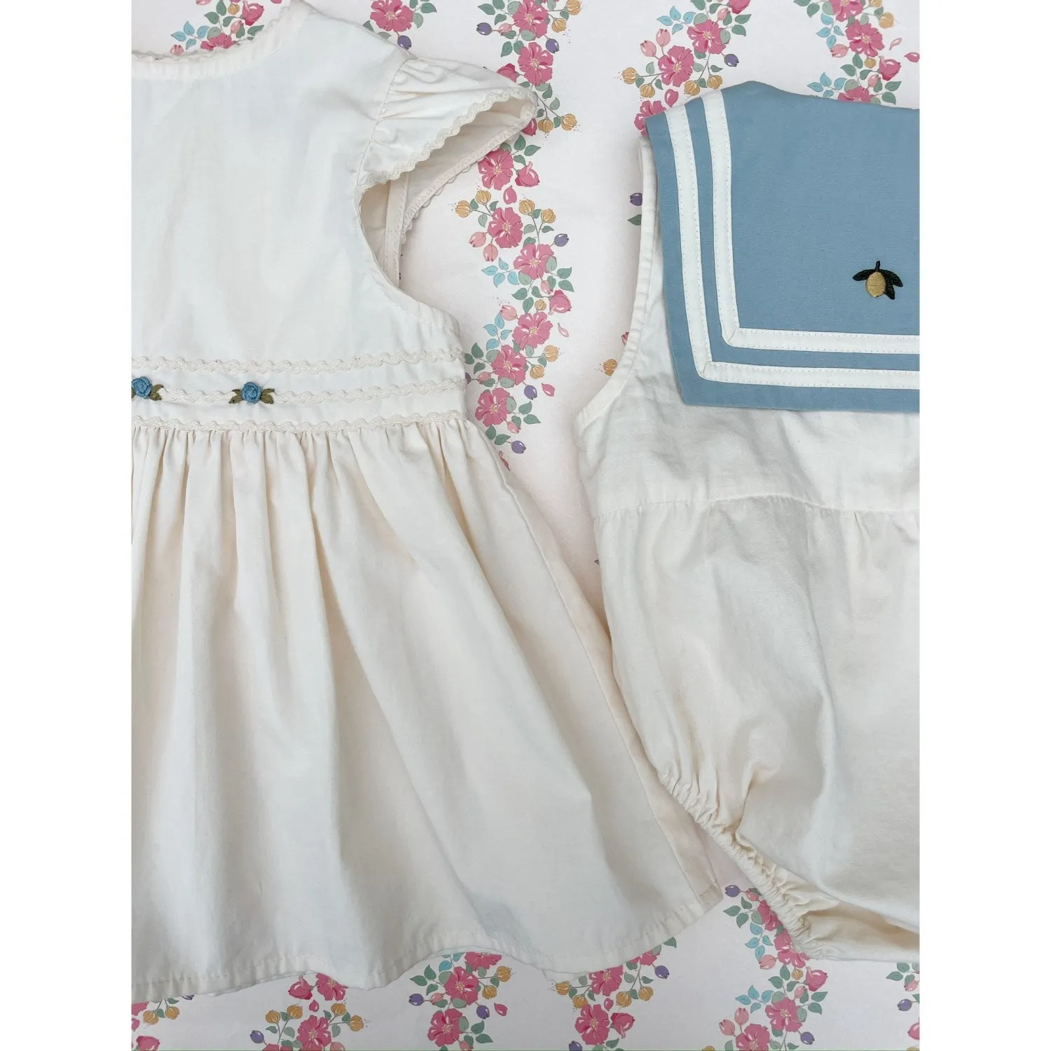 Konges Sljd Ashley Blue Celebration Sailor Romper GOTS