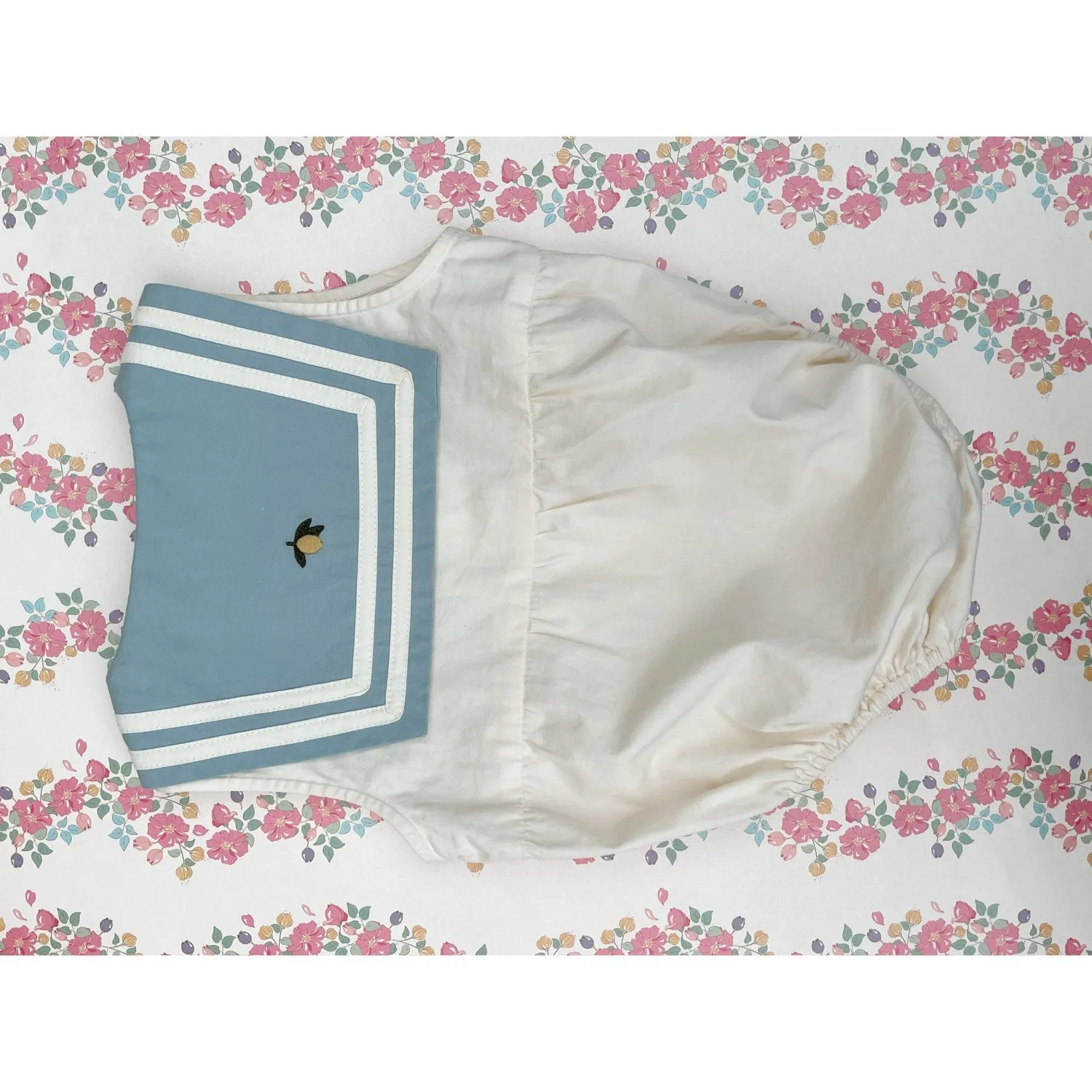 Konges Sljd Ashley Blue Celebration Sailor Romper GOTS