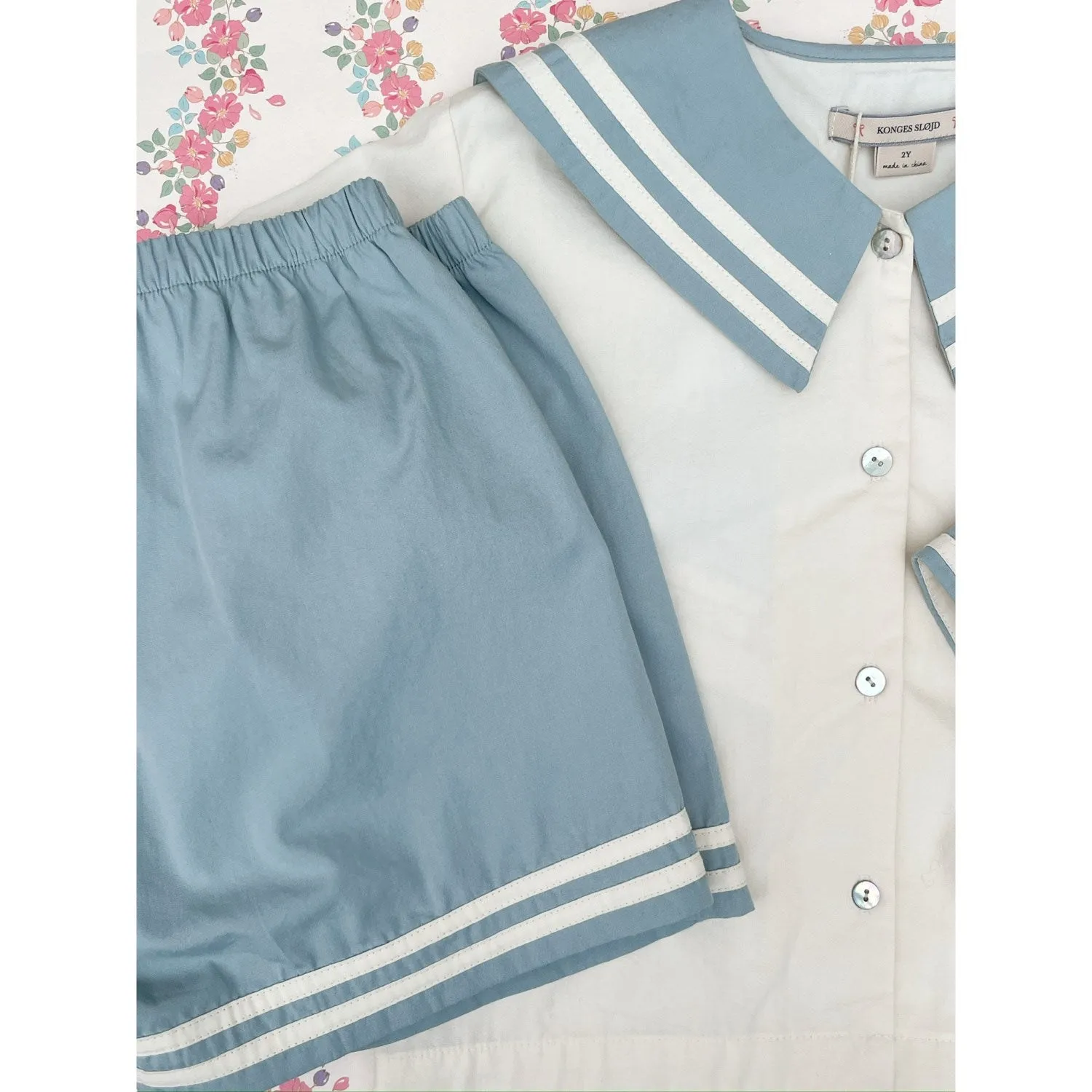 Konges Sljd Ashley Blue Celebration Sailor Shirt GOTS