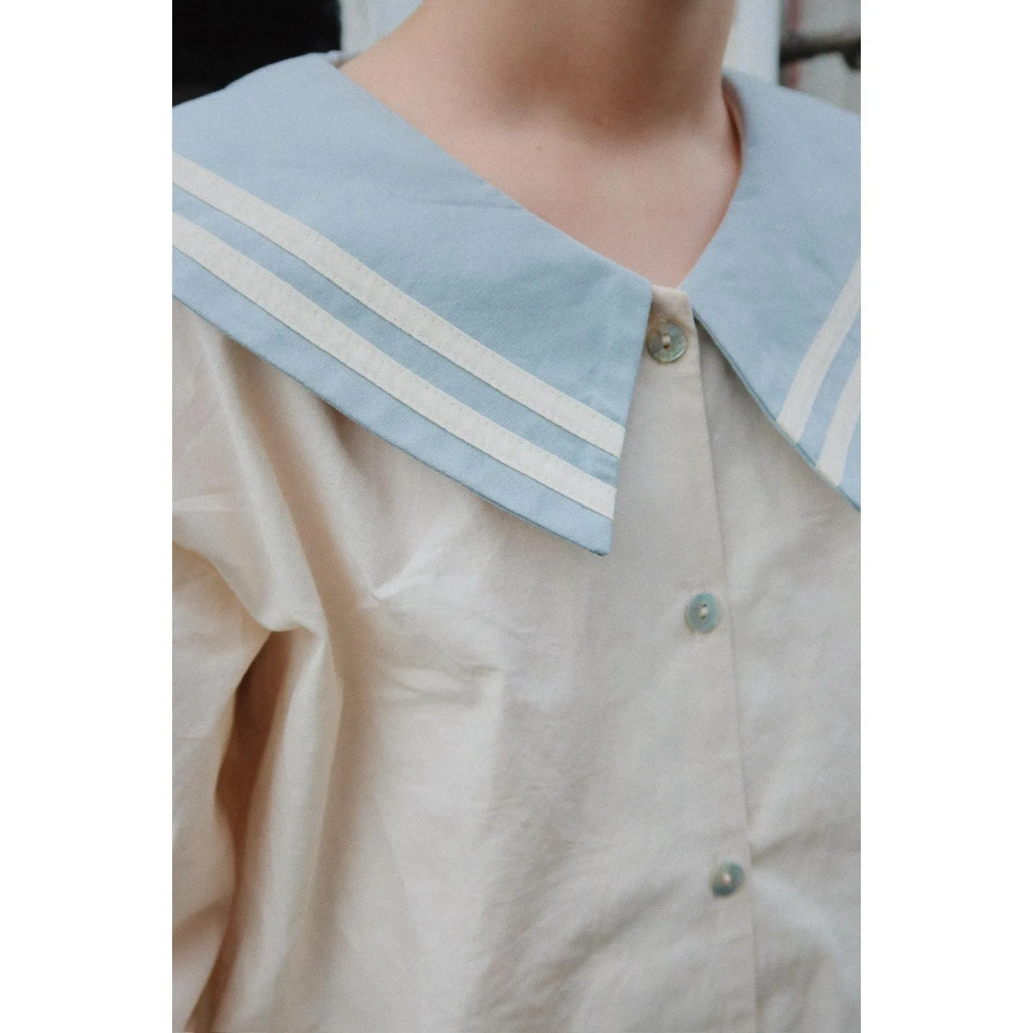 Konges Sljd Ashley Blue Celebration Sailor Shirt GOTS